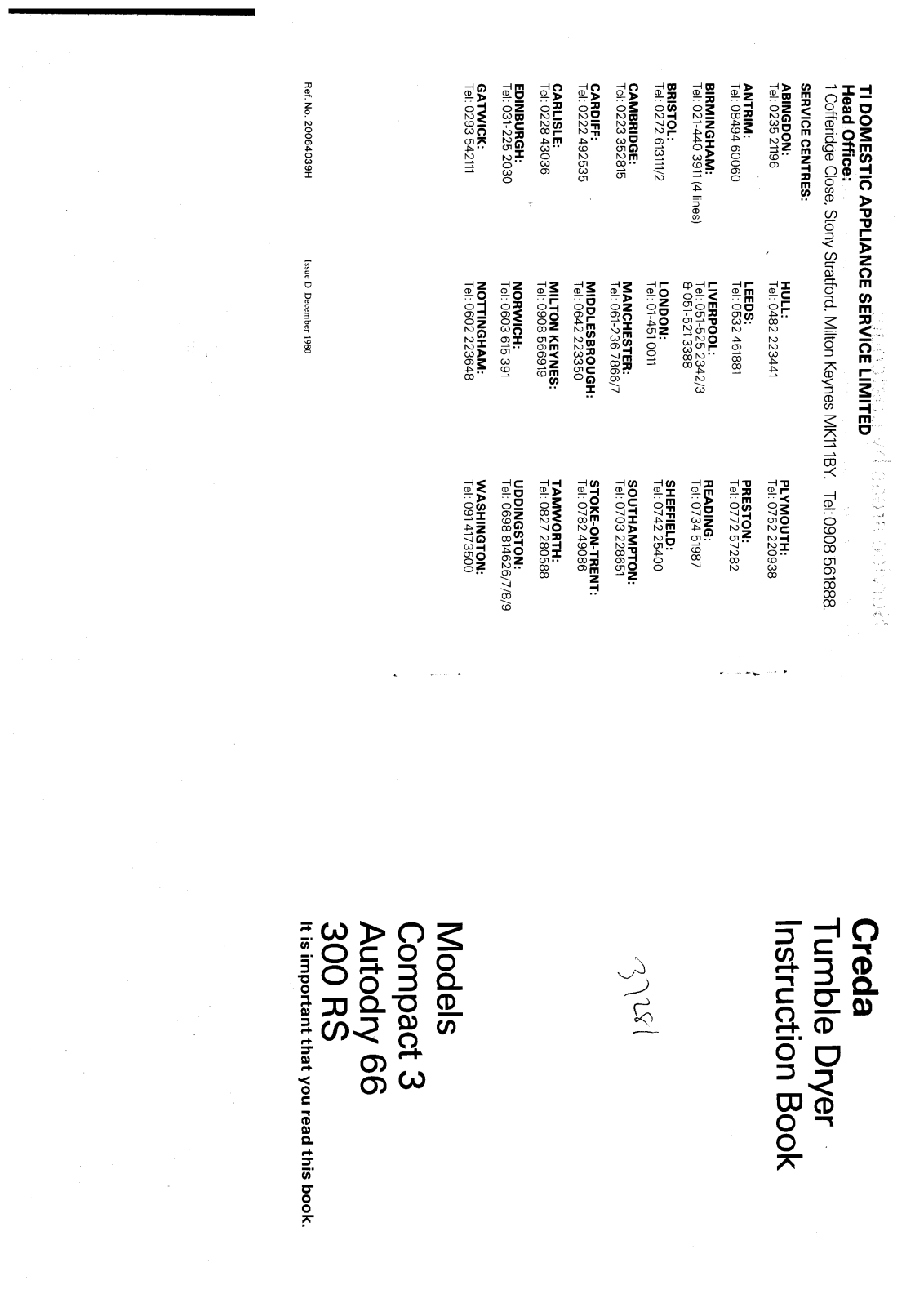 Creda HB37281 User Manual