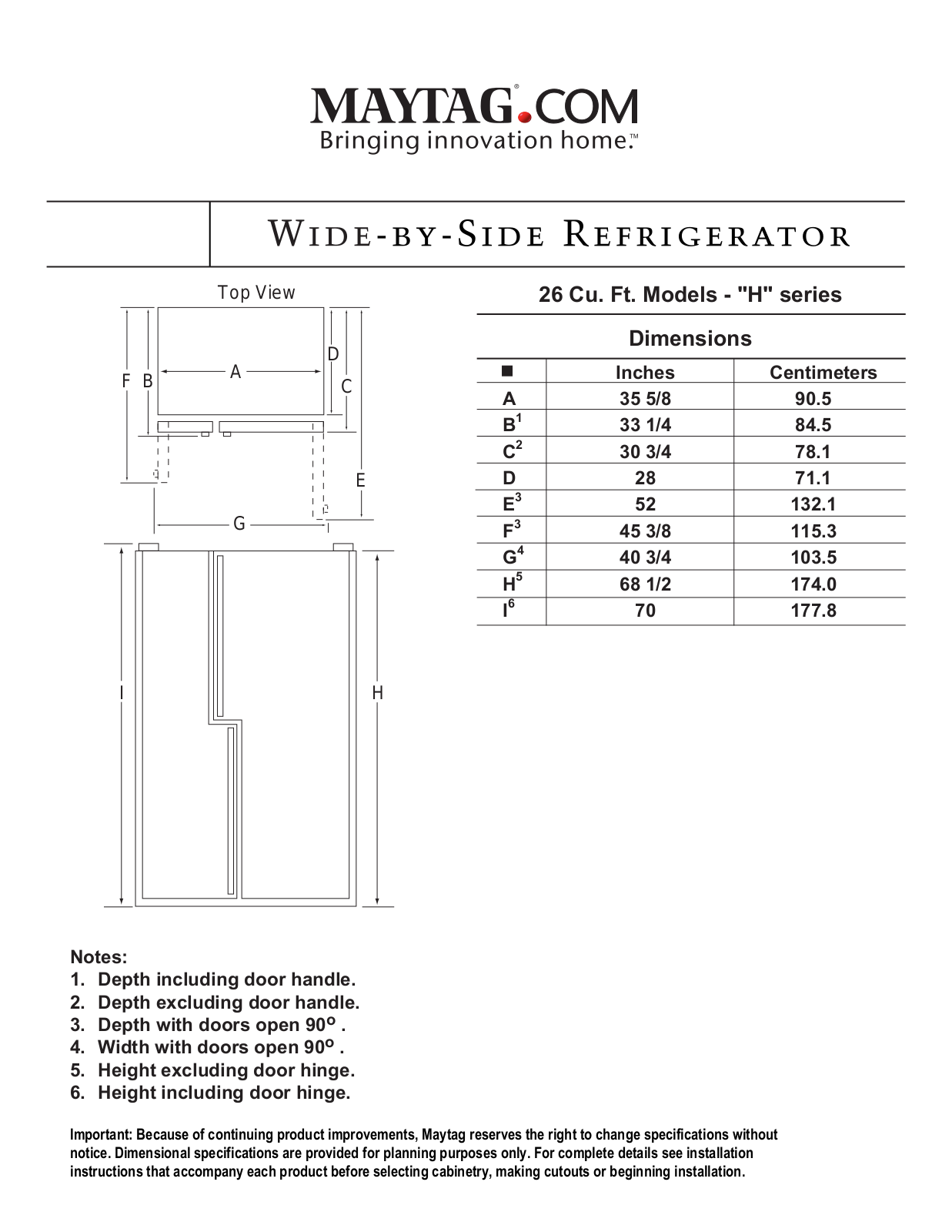 Maytag MZD2667HEB, MZD2667HES, MZD2667HEW Dimension Guide