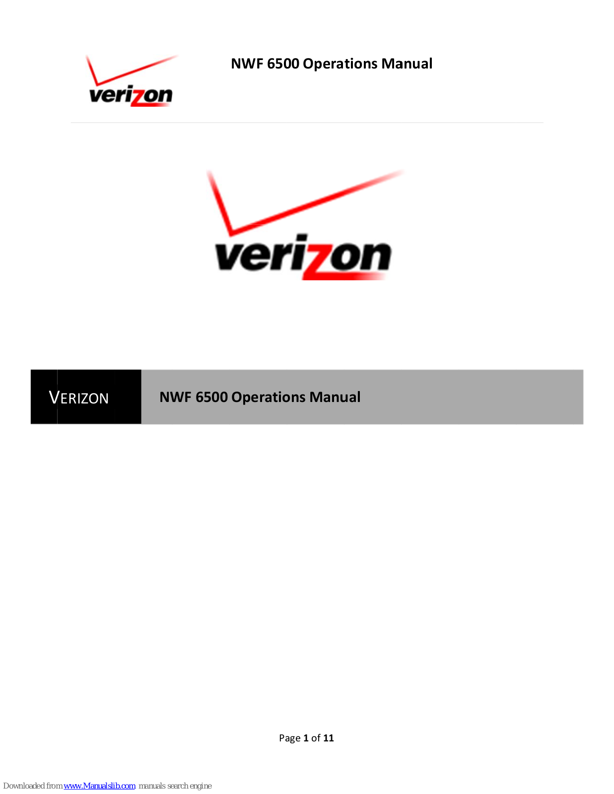 Verizon NWF 650 Operation Manual