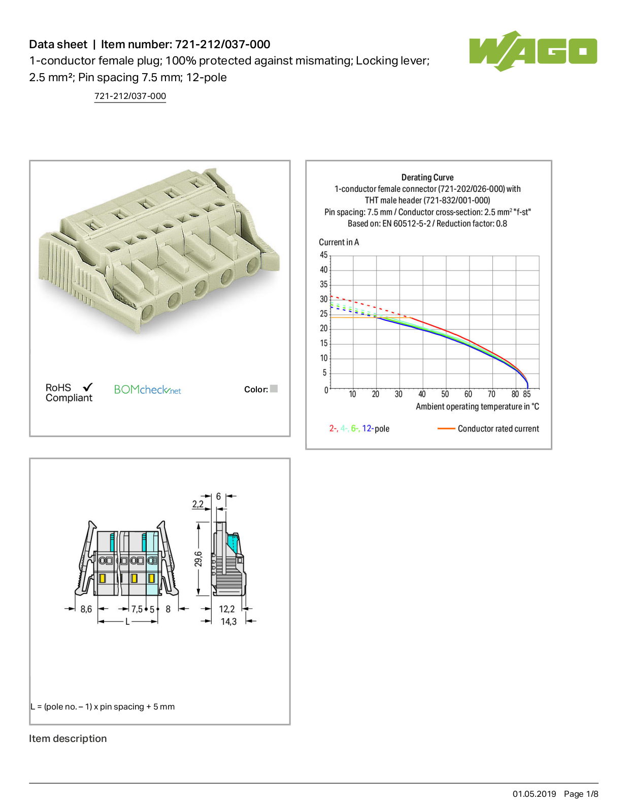 Wago 721-212/037-000 Data Sheet