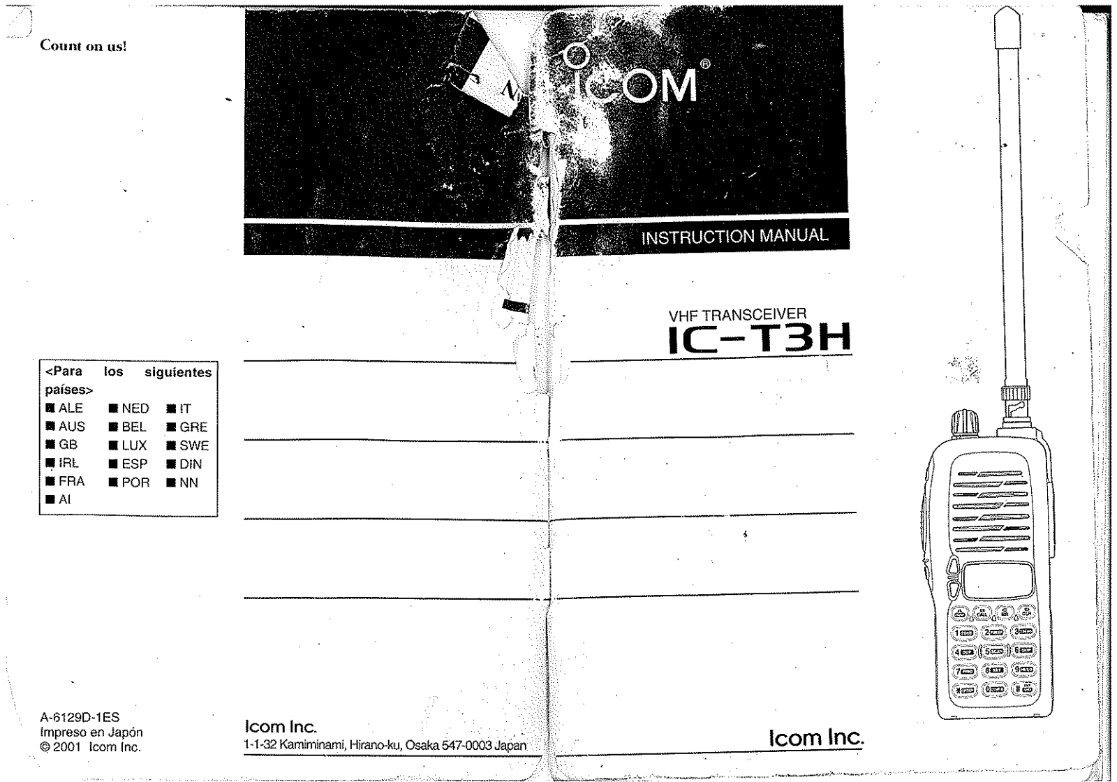 Icom IC-T3H User Manual