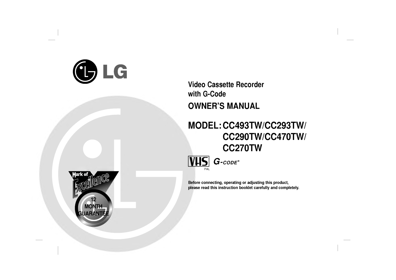 LG CC470TW User Manual
