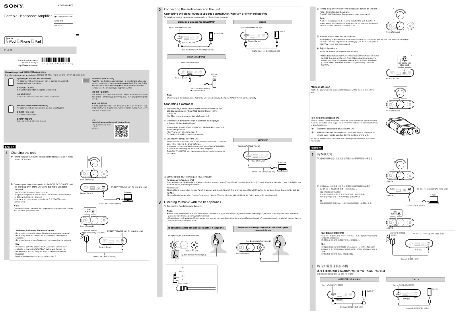 Sony PHA2A Installation Manual