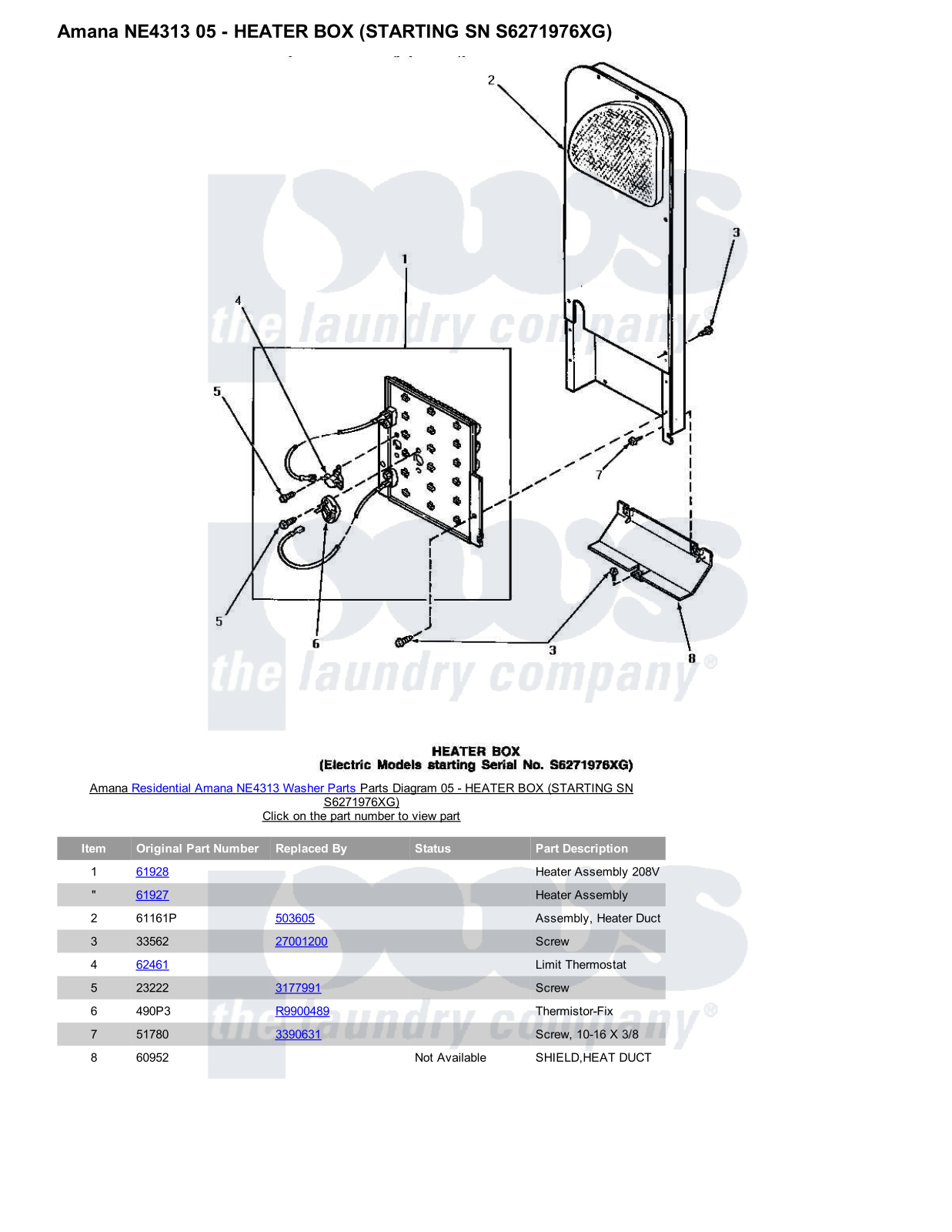 Amana NE4313 Parts Diagram