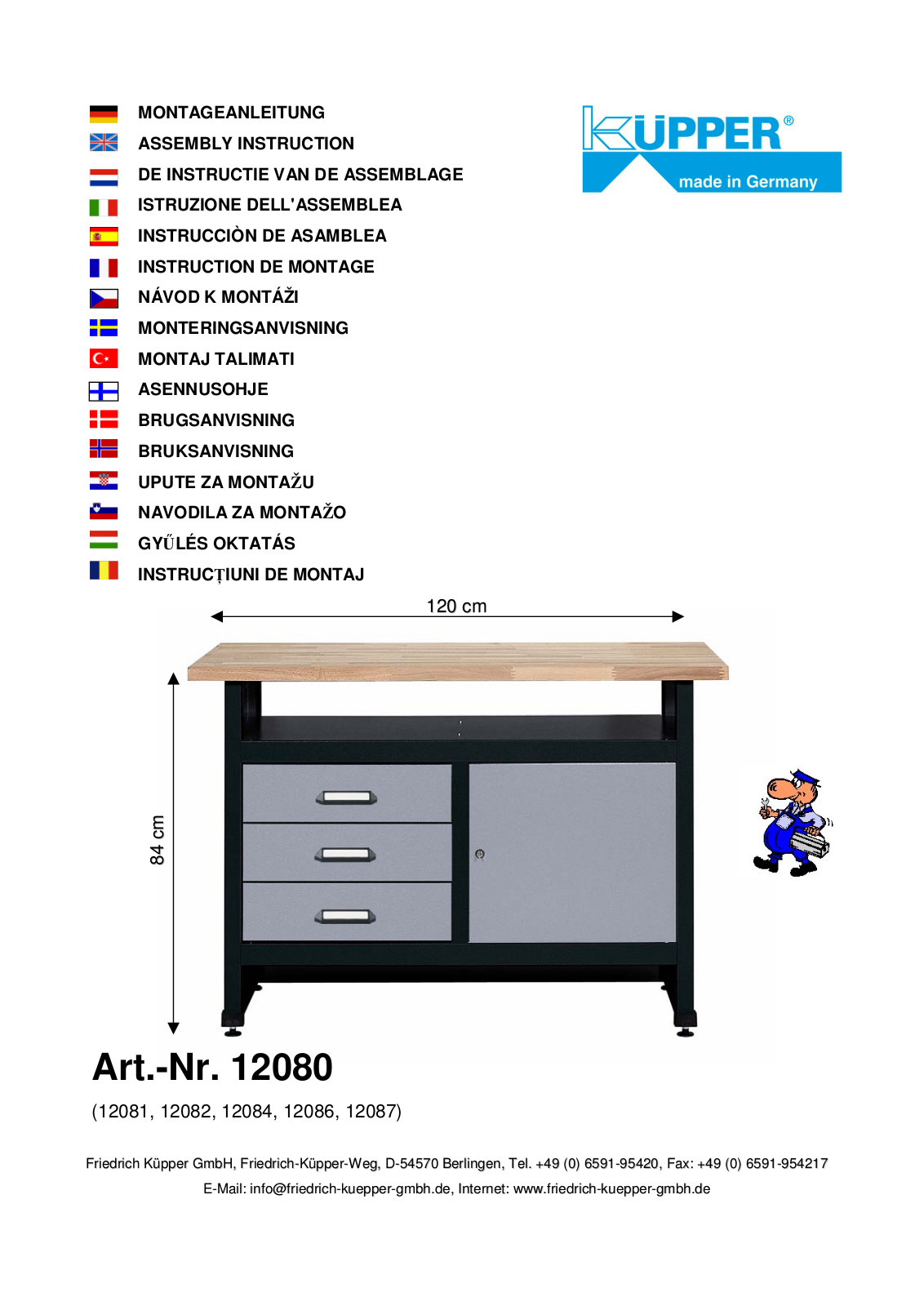 Küpper 12084, 12087, 12080, 12081, 12082 User guide