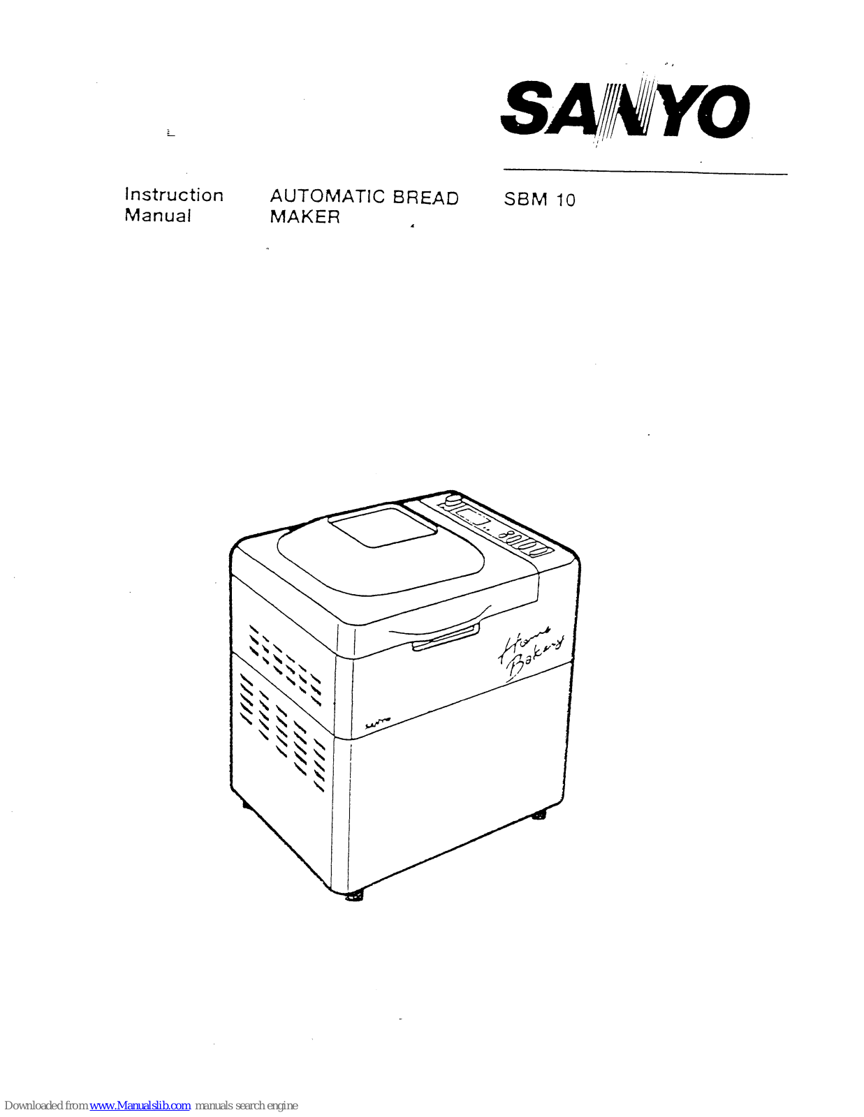 Sanyo SBM 10,SBM 10 Instruction Manual