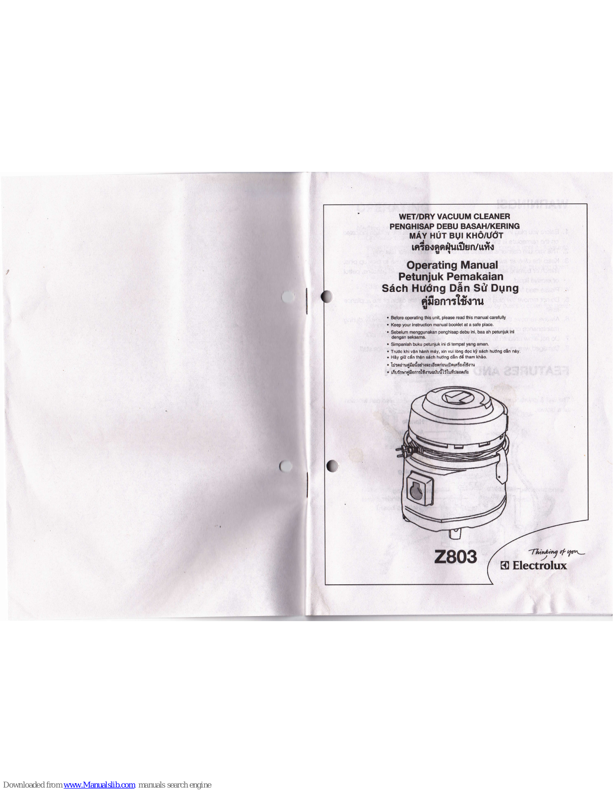 Electrolux Flexio Z803 Operating Manual - ManualMachine.com