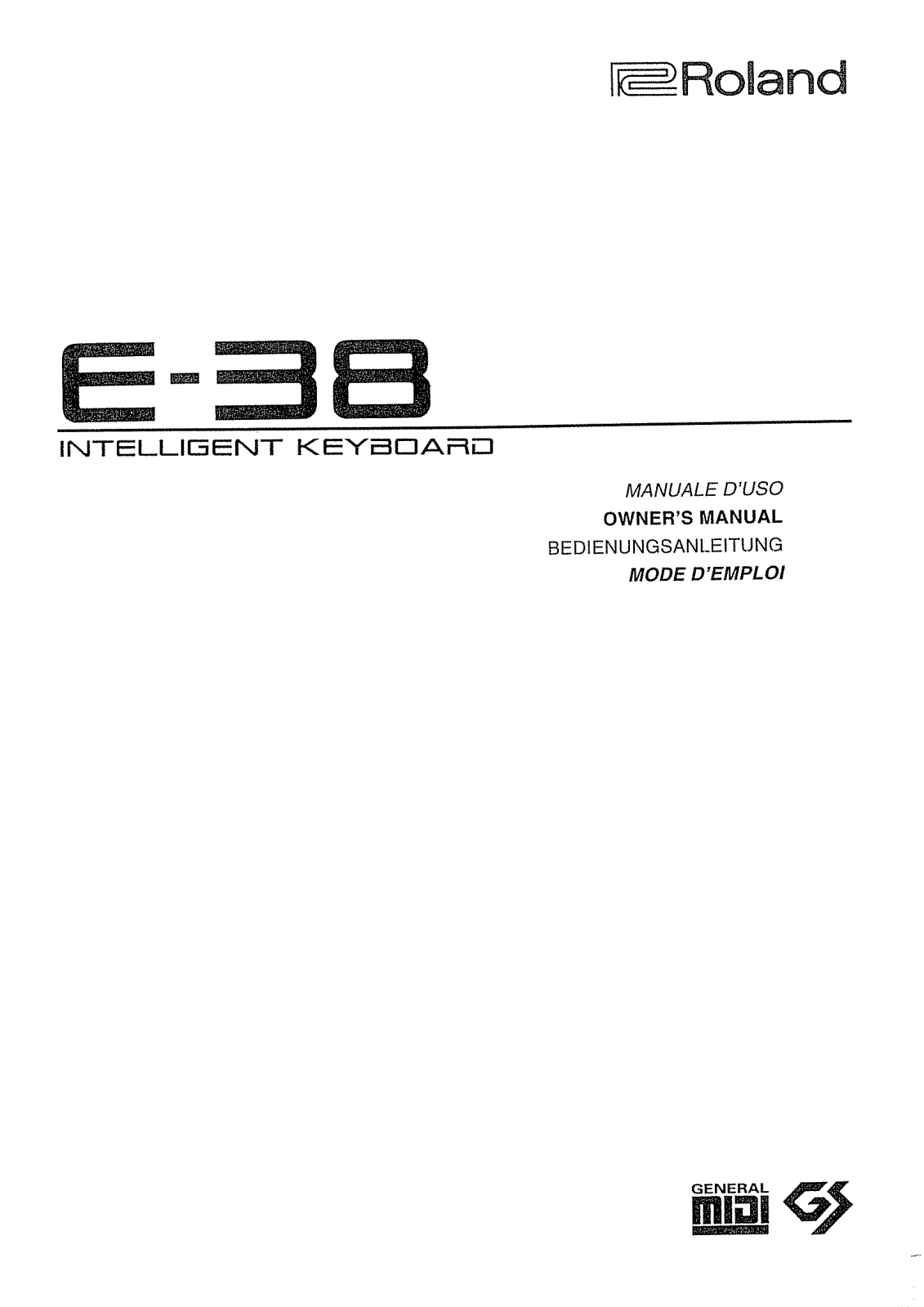 Roland E-38 User Manual