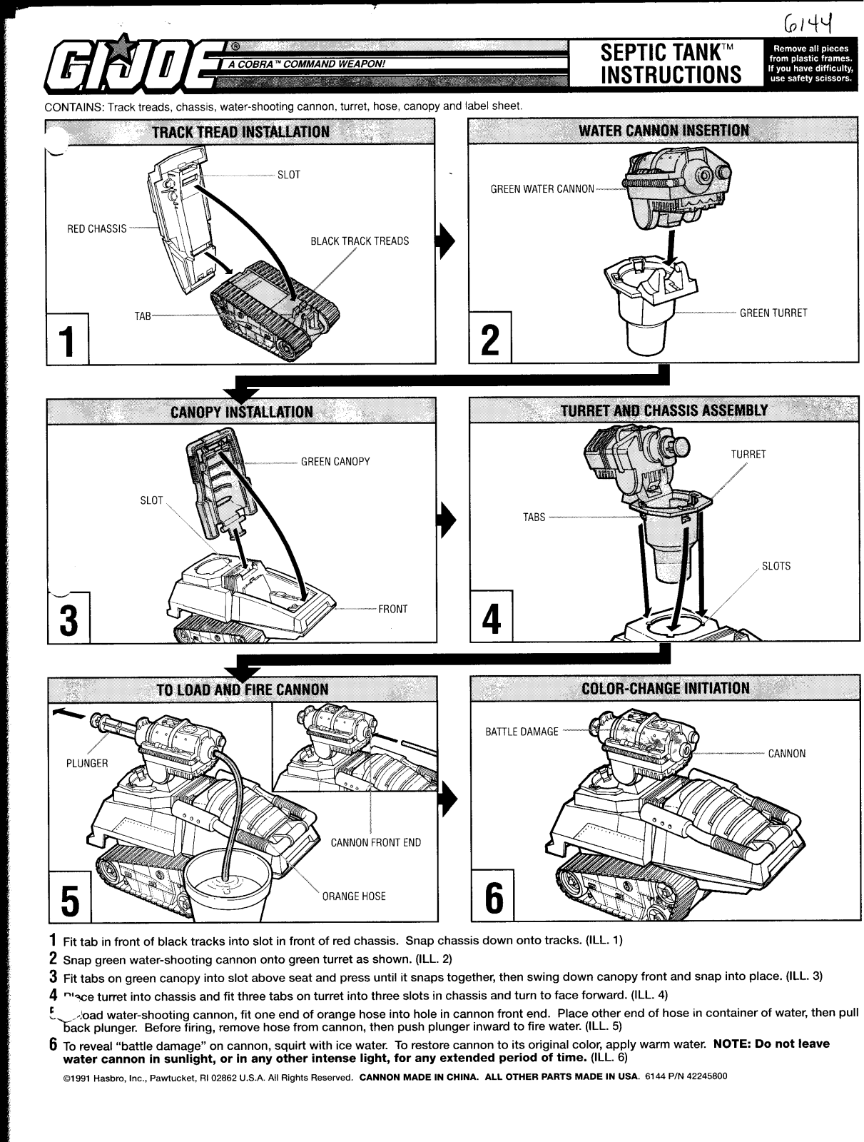HASBRO GiJoe Septic Tank User Manual