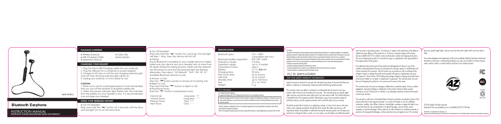 KINGSUN AZ100XX User Manual