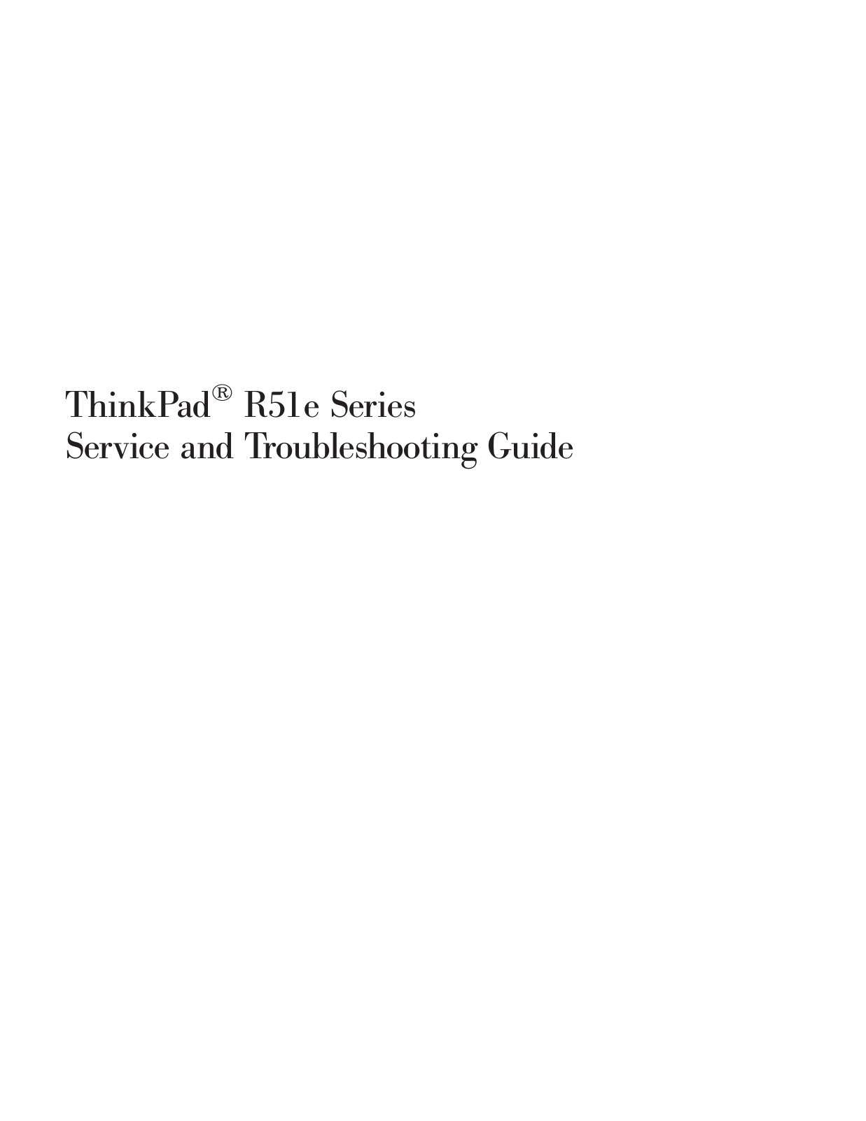 Ibm THINKPAD R51E User Manual