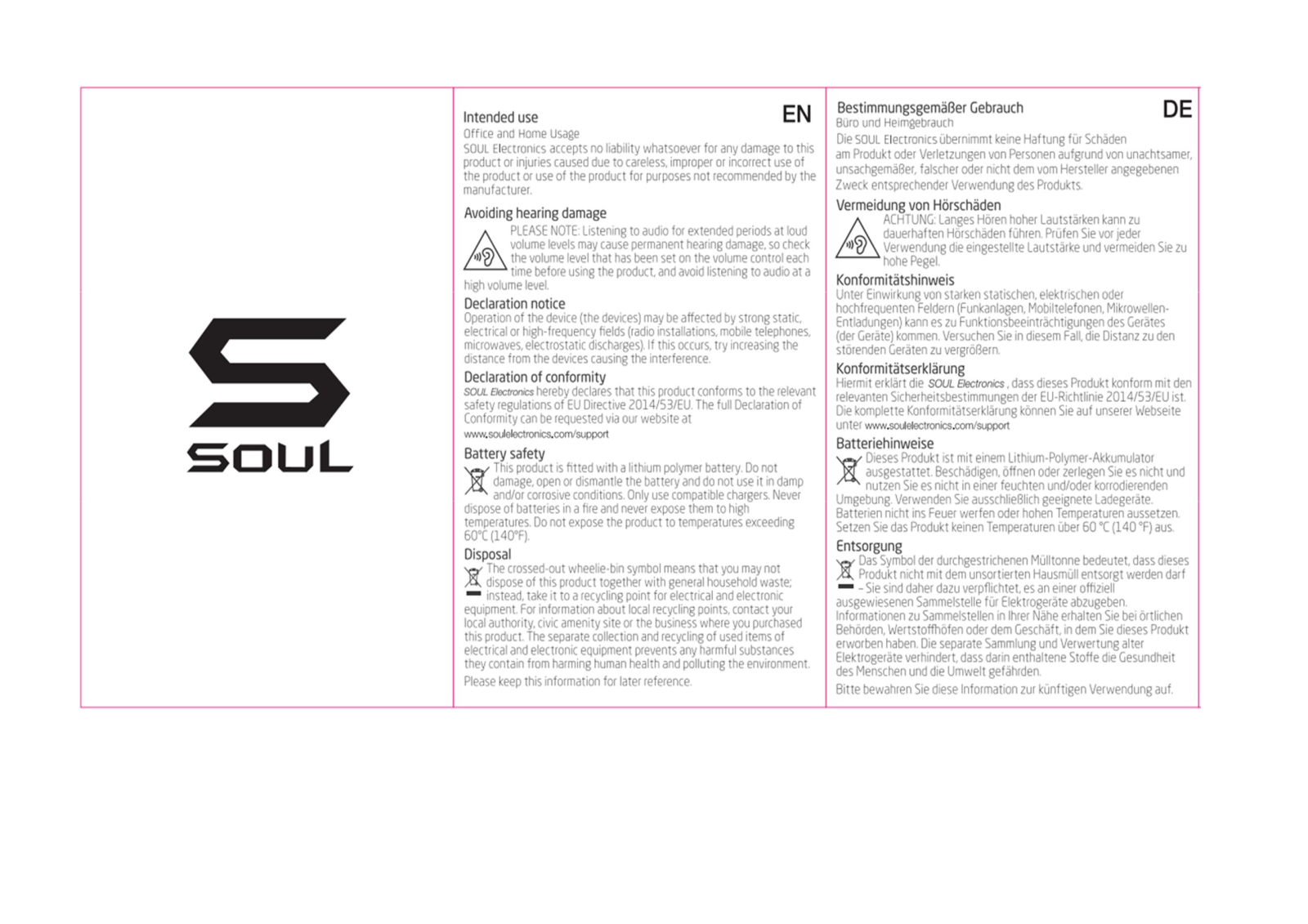 Soul Electronics SS55 User Manual