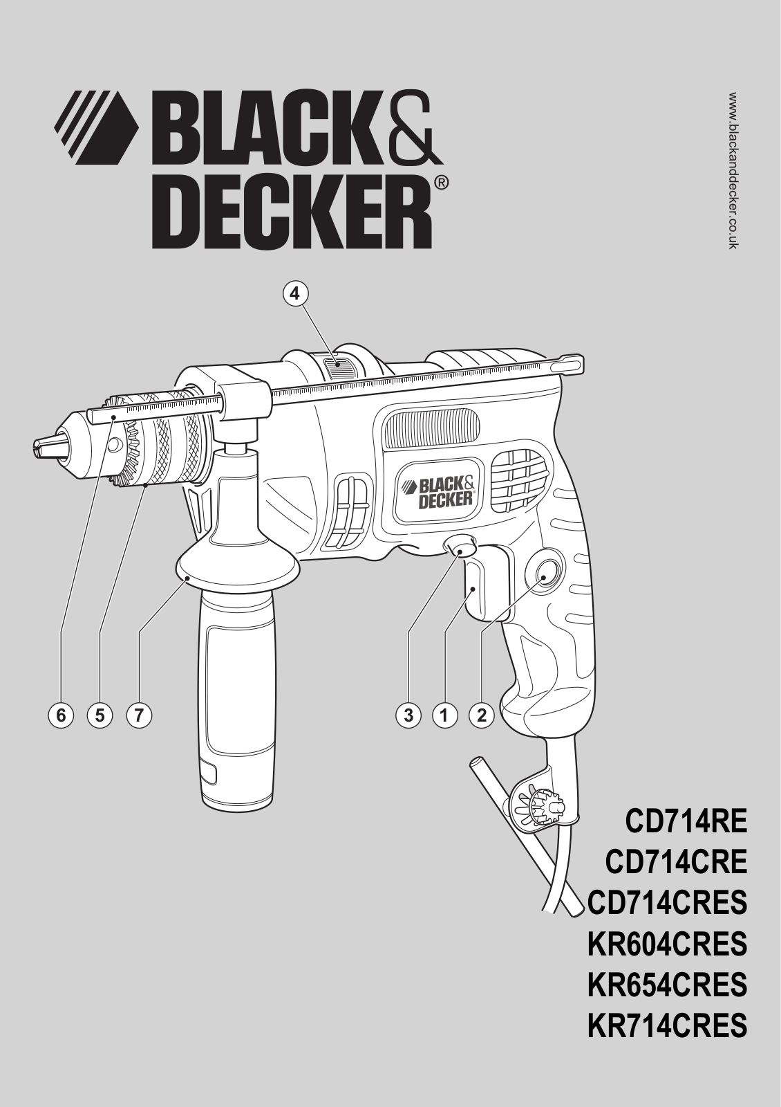 Black & Decker Kr604cres, Kr654cres, Cd714re, Kr714cres, Cd714cres Instruction Manual