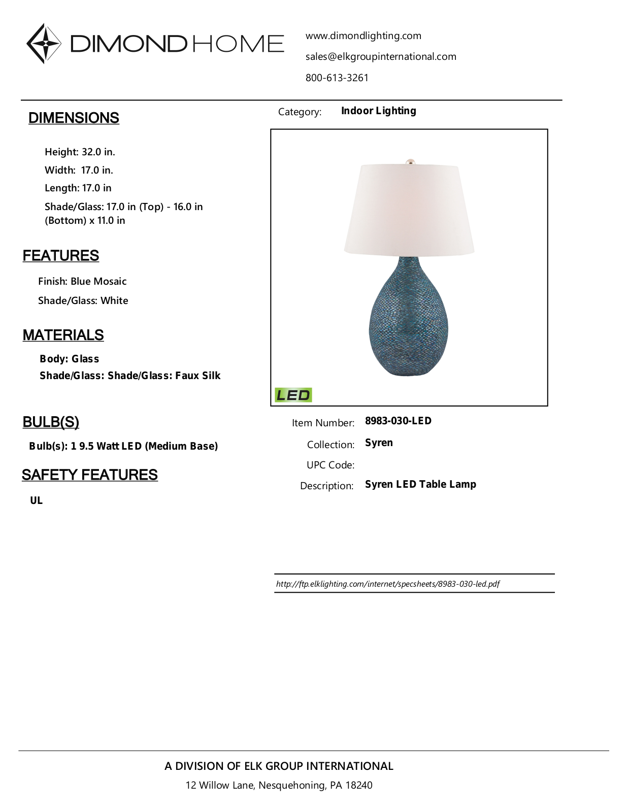 ELK Home 8983030LED User Manual