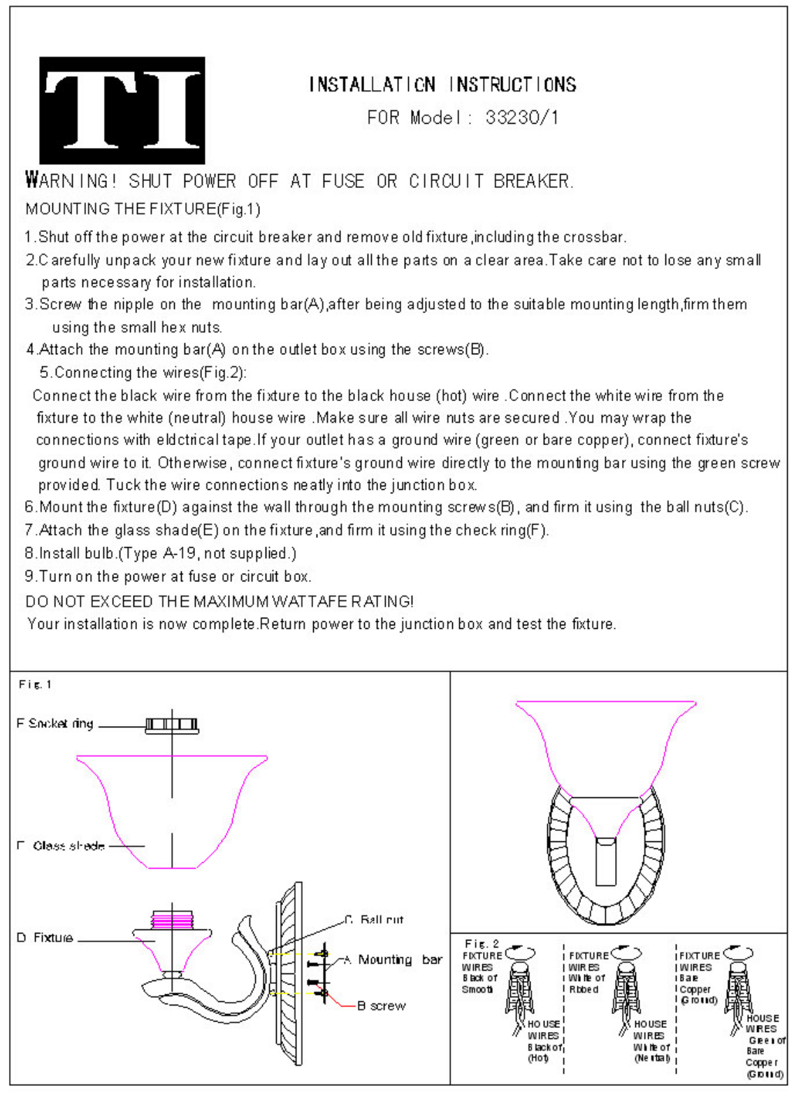 Triarch 33230-1 User Manual