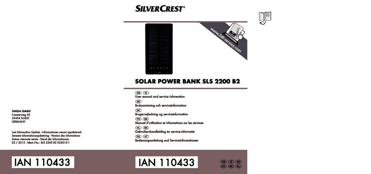 Silvercrest SLS 2200 B2 User Manual