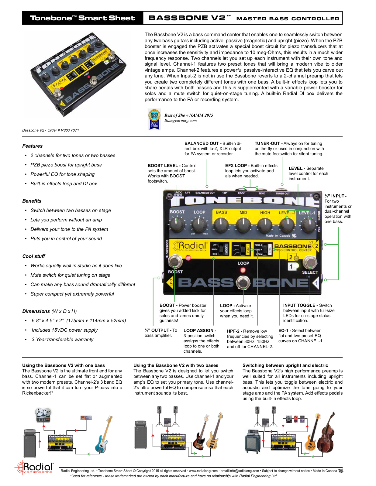 Radial Engineering Bassbone V2 User Manual