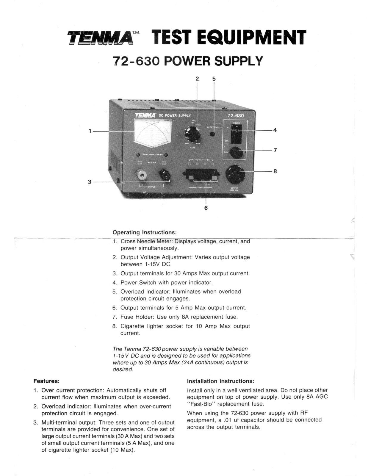 Tenma 72630 schematic