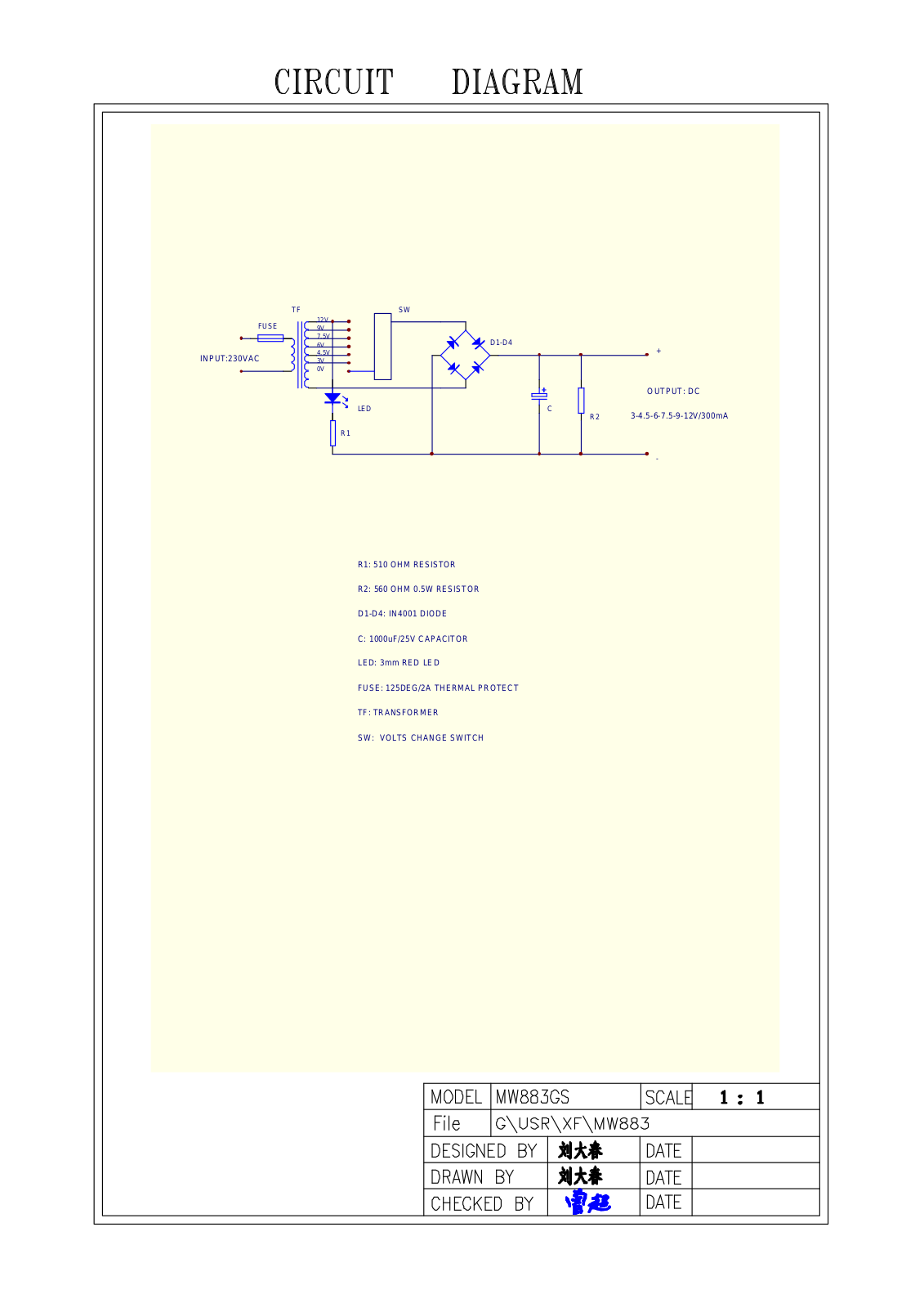 VOLTCRAFT MW883GS CIRCUIT Diagram