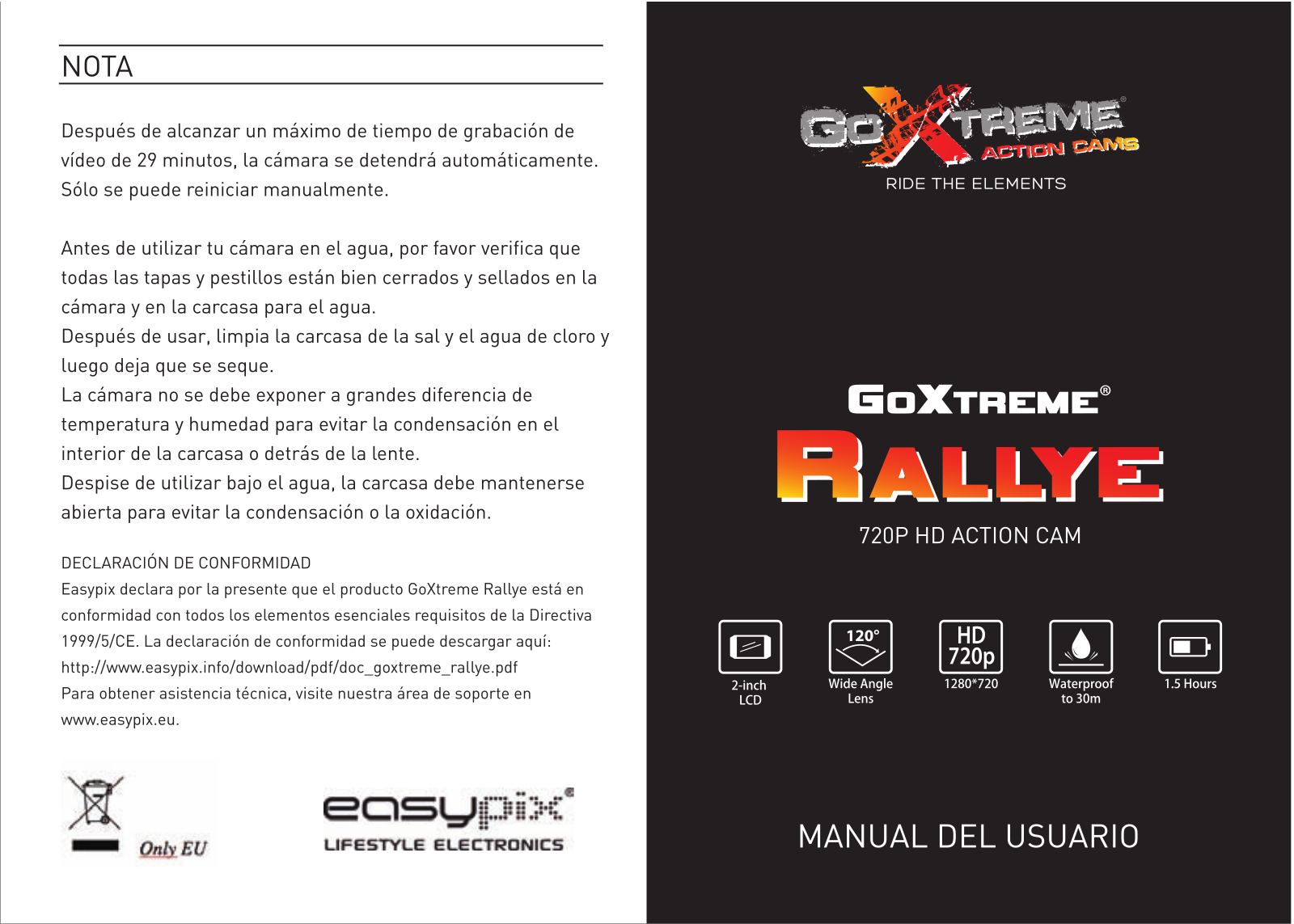 Easypix GoXtreme Rallye Instruction Manual