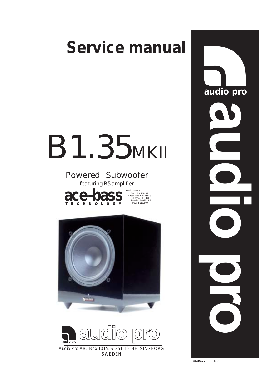 Audio Pro B1.35 MKII Service Manual