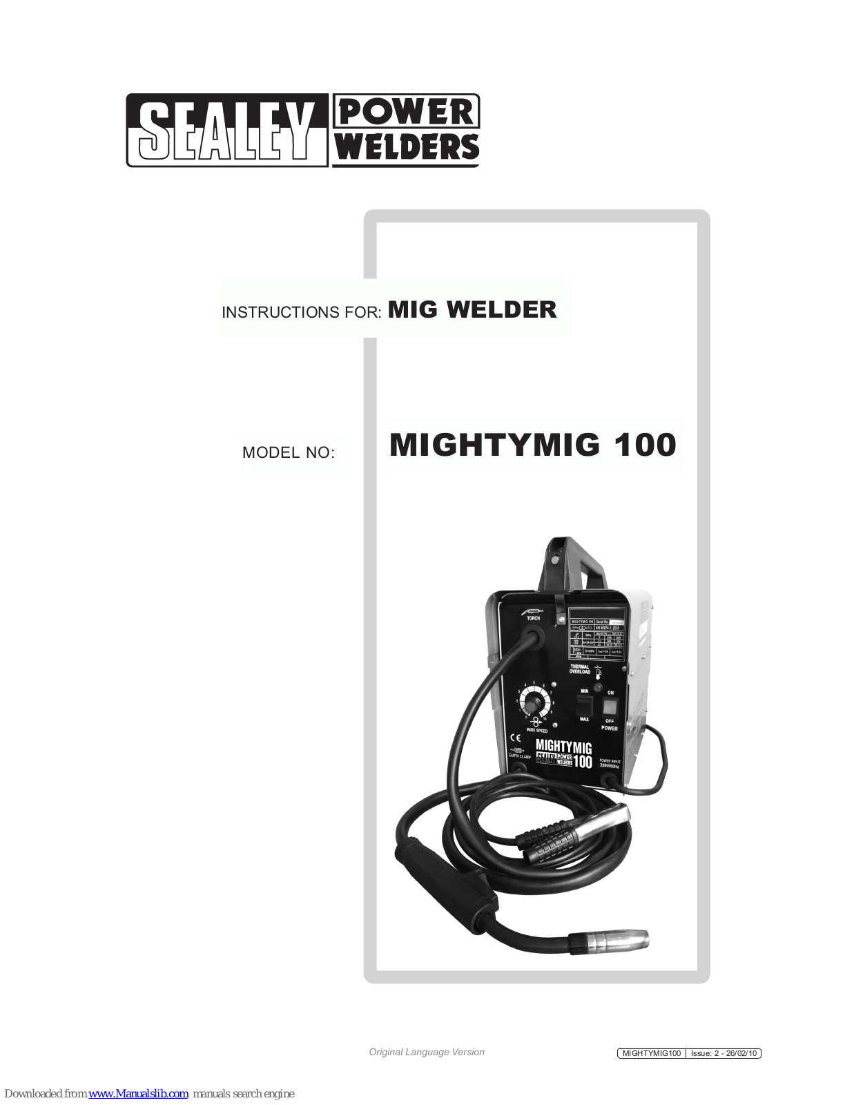 Sealey MIGHTYMIG 100 Instructions Manual