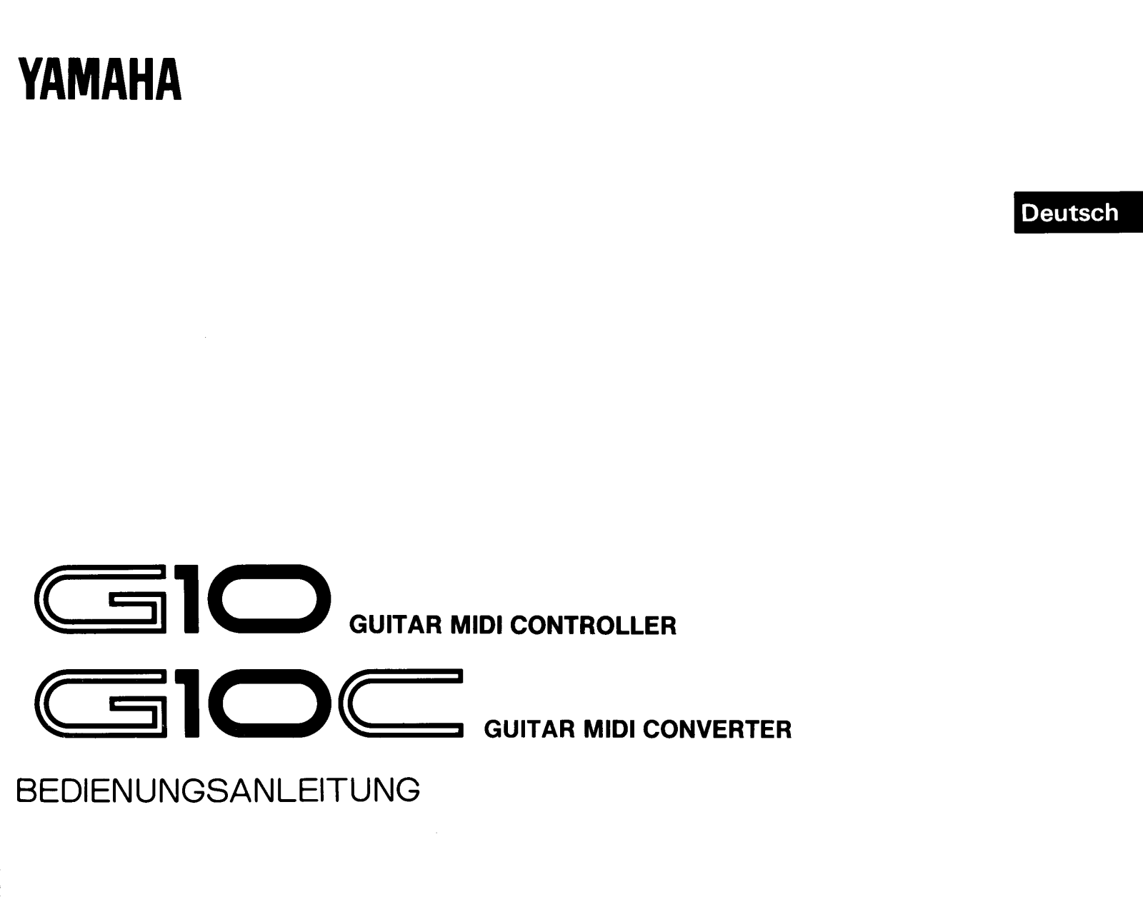 Yamaha G10, G10C User Manual