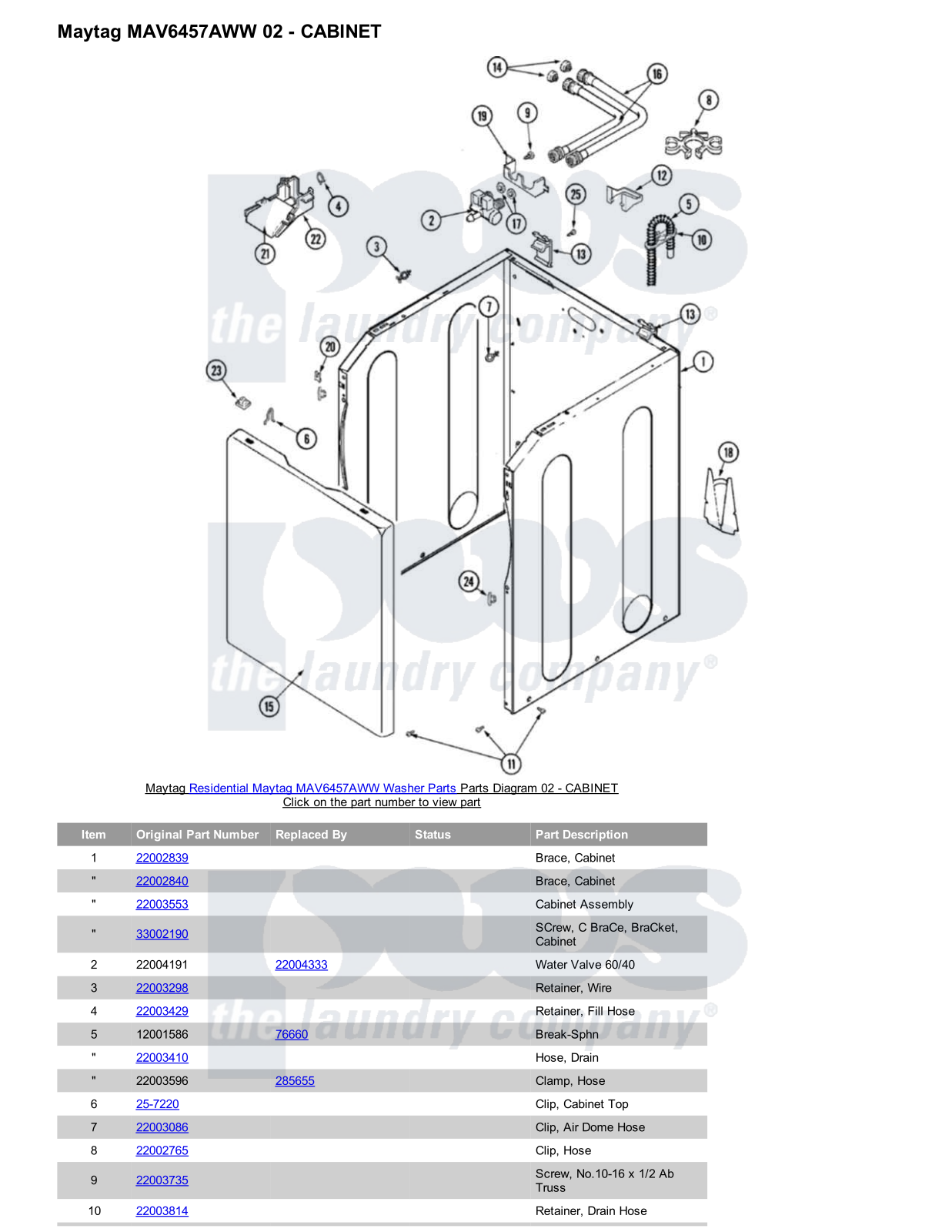 Maytag MAV6457AWW Parts Diagram