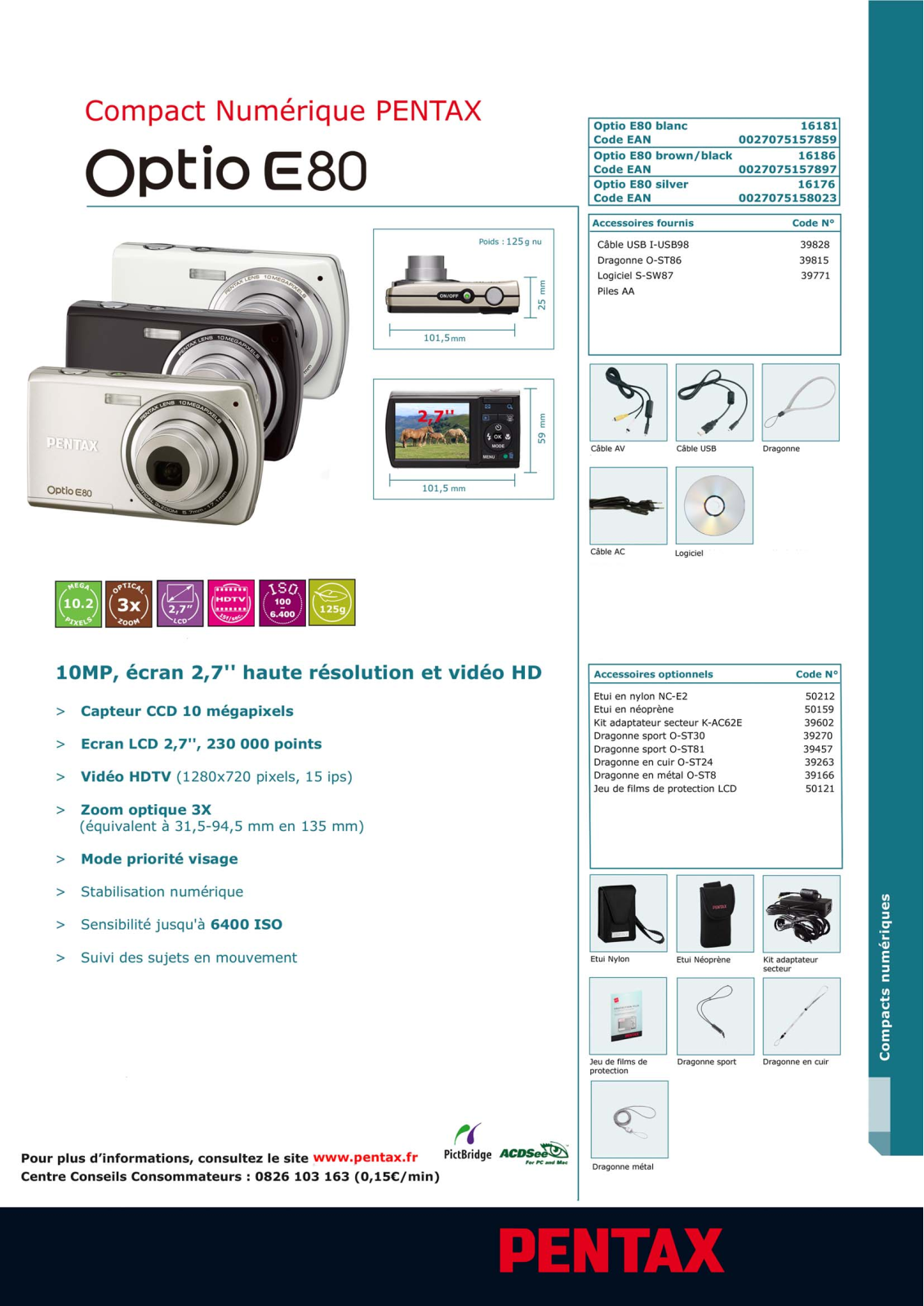 PENTAX OPTIO E80 User Manual