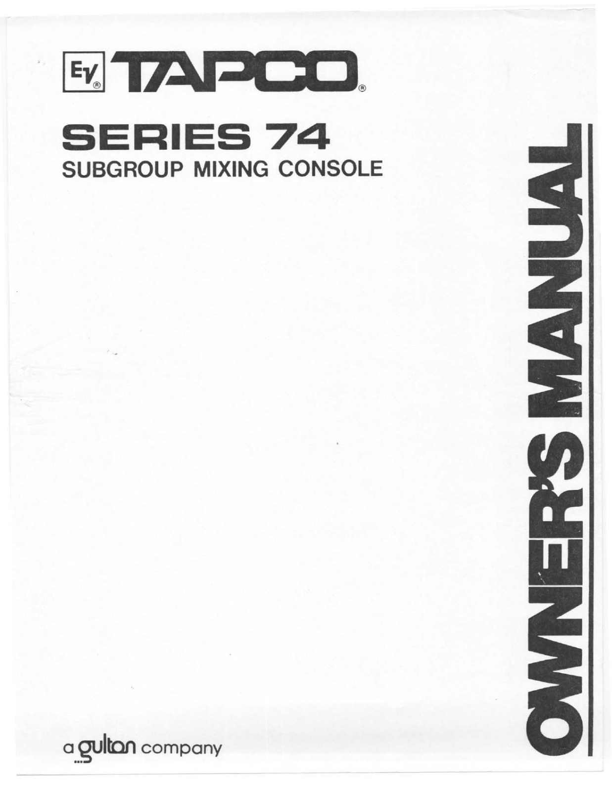 Electro-voice 74 User Manual