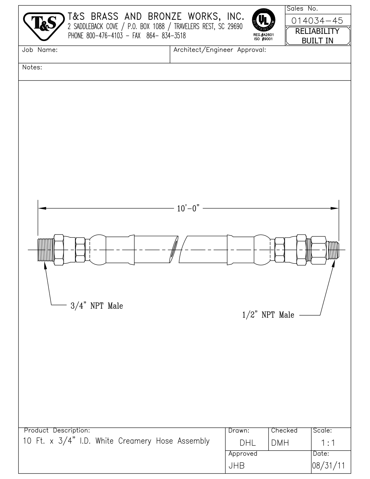 T&S Brass 014034-45 User Manual