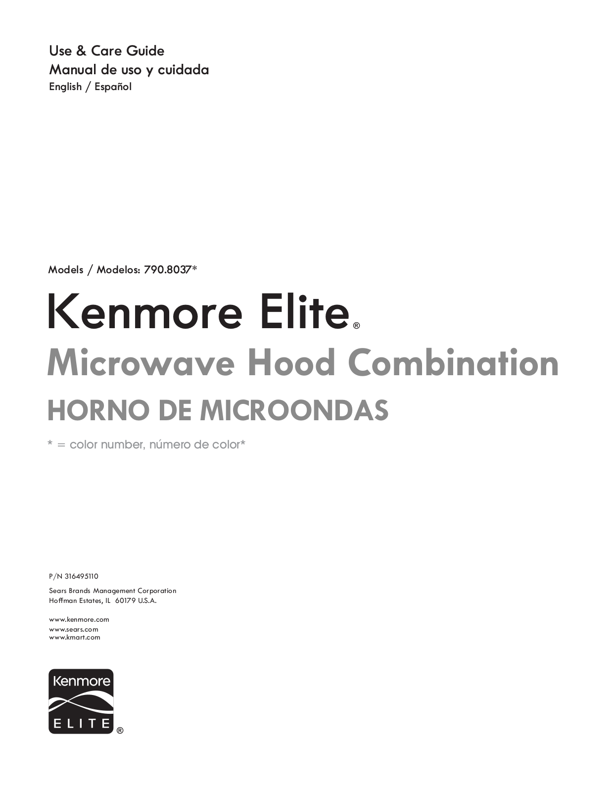 Kenmore elite microwave hood combination User Manual