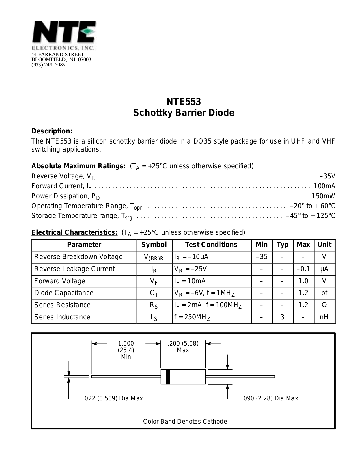 Datasheet NTE553 Datasheet (NTE) - ManualMachine.com