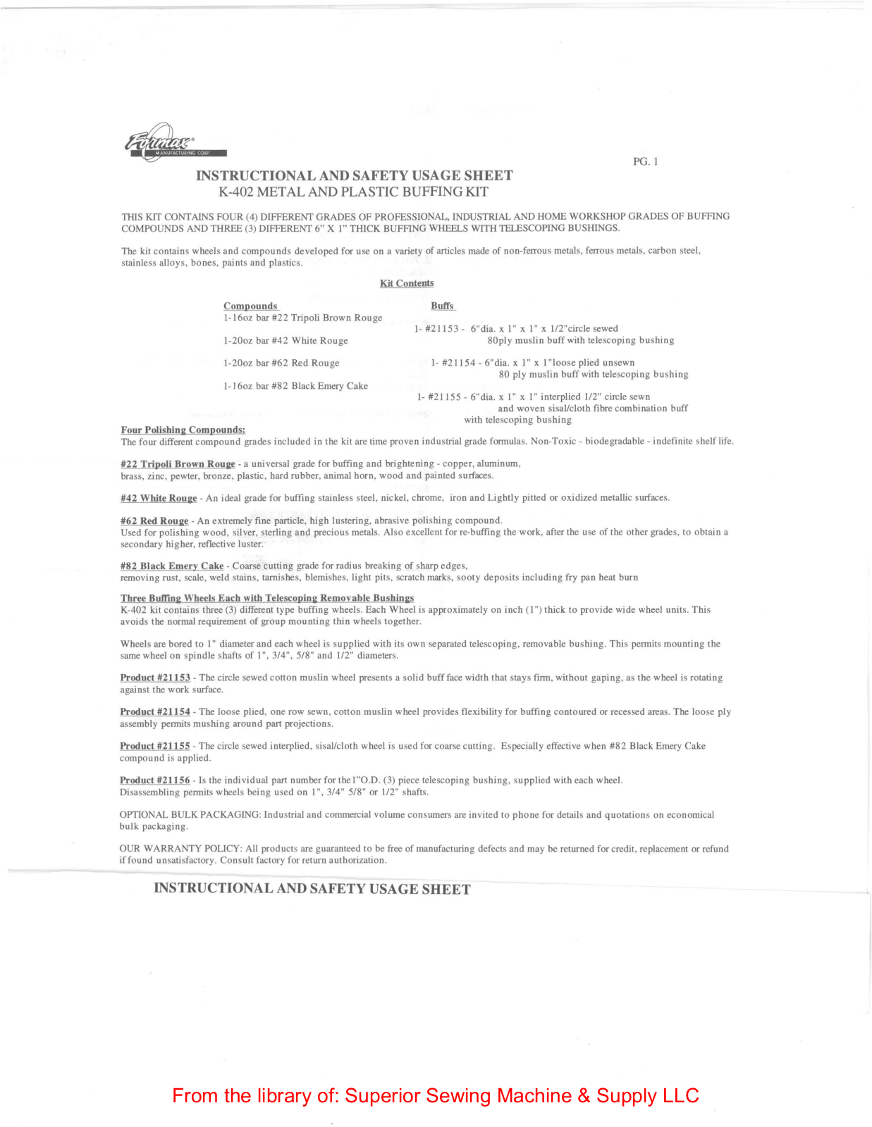 Formax K-402 User Manual - ManualMachine.com