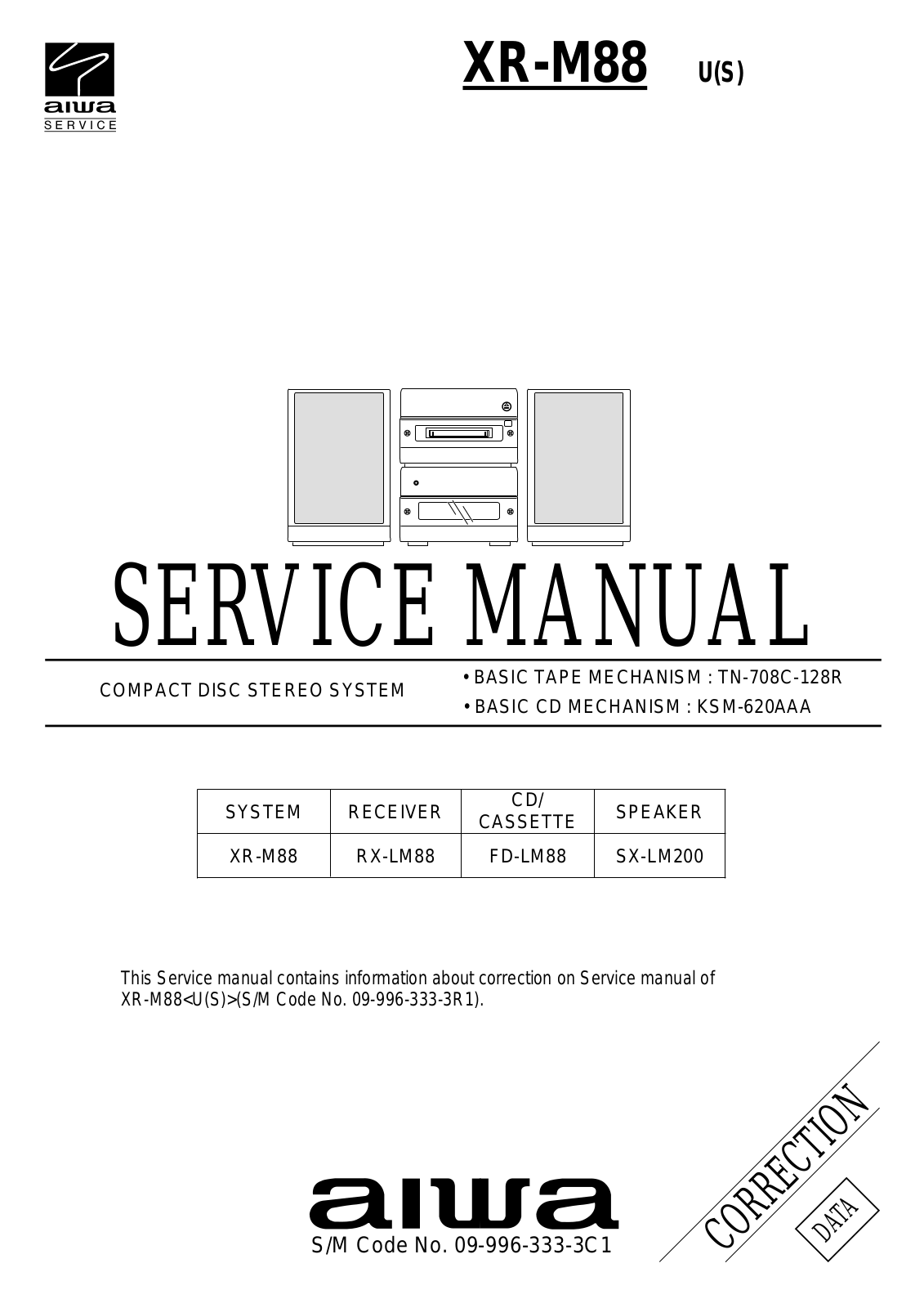 Aiwa XR-M88 U Service Manual