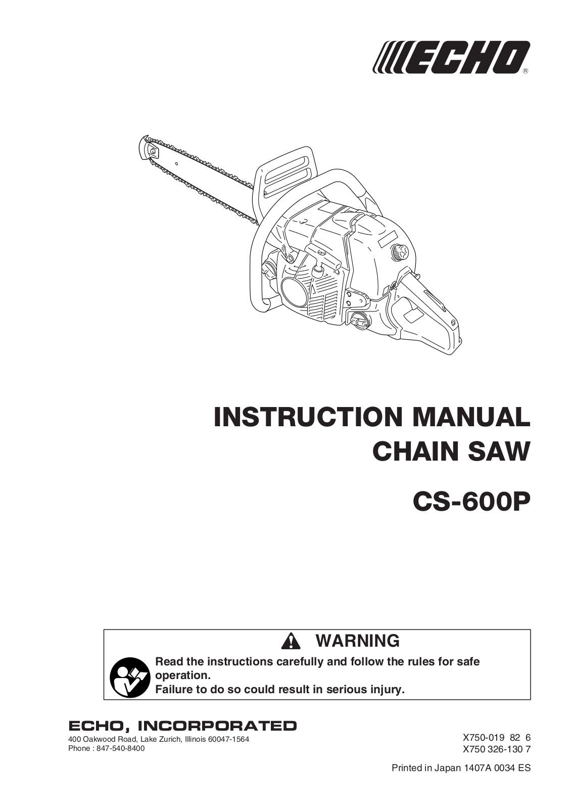 Echo CS-600P User Manual