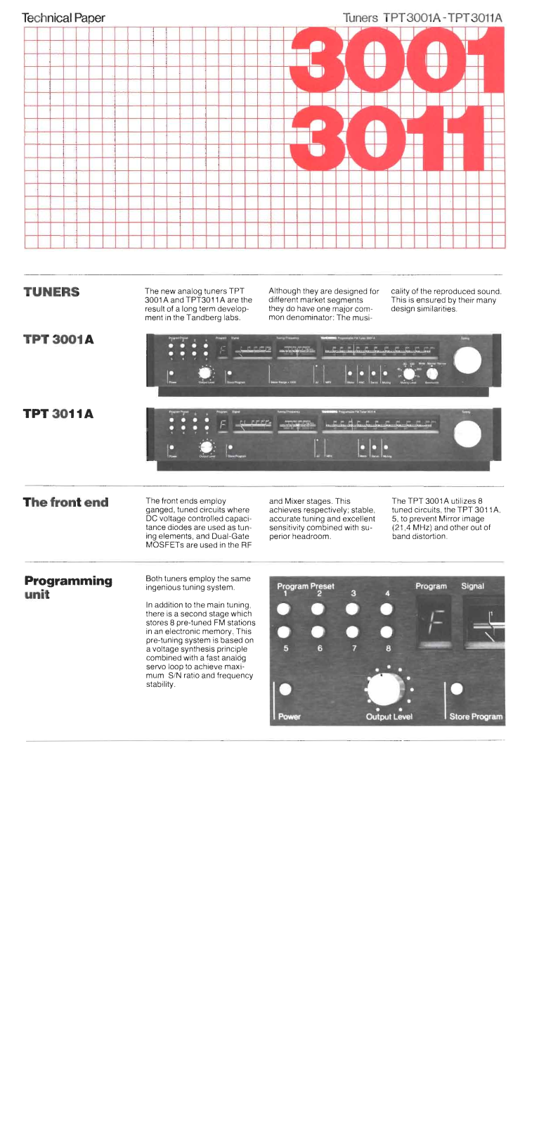 Tandberg TPT-3001-A Brochure