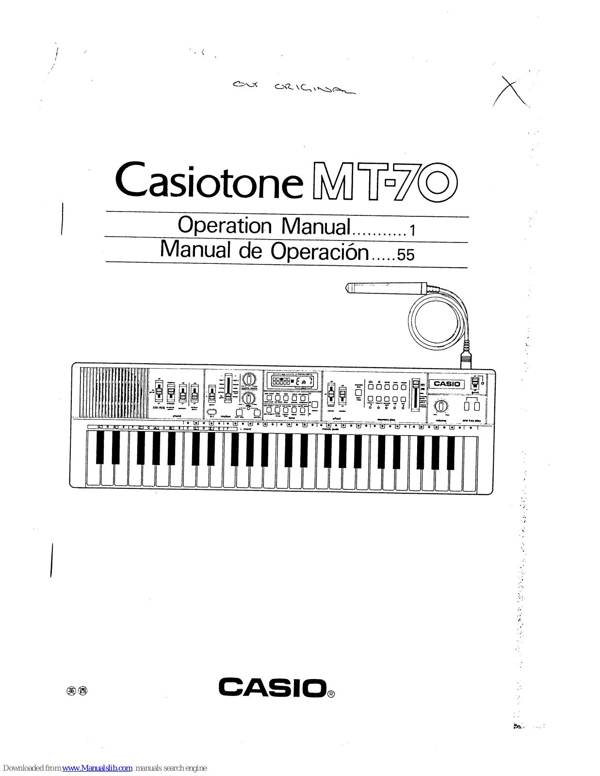 Casio Casiotone MT-70 Operation Manual