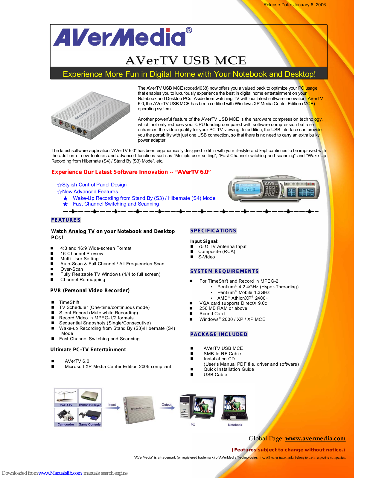 Avermedia AVerTV USB MCE Specification - ManualMachine.com
