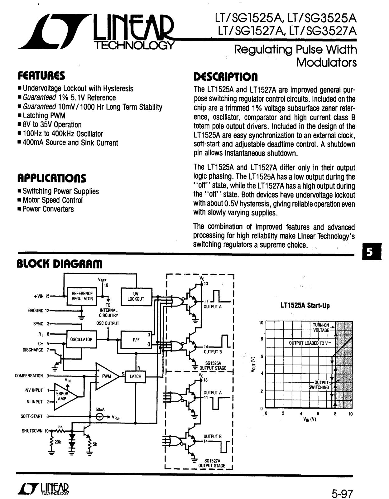 Linear Technology LT3525A, LT1527A, LT3527A, LT1525A Datasheet