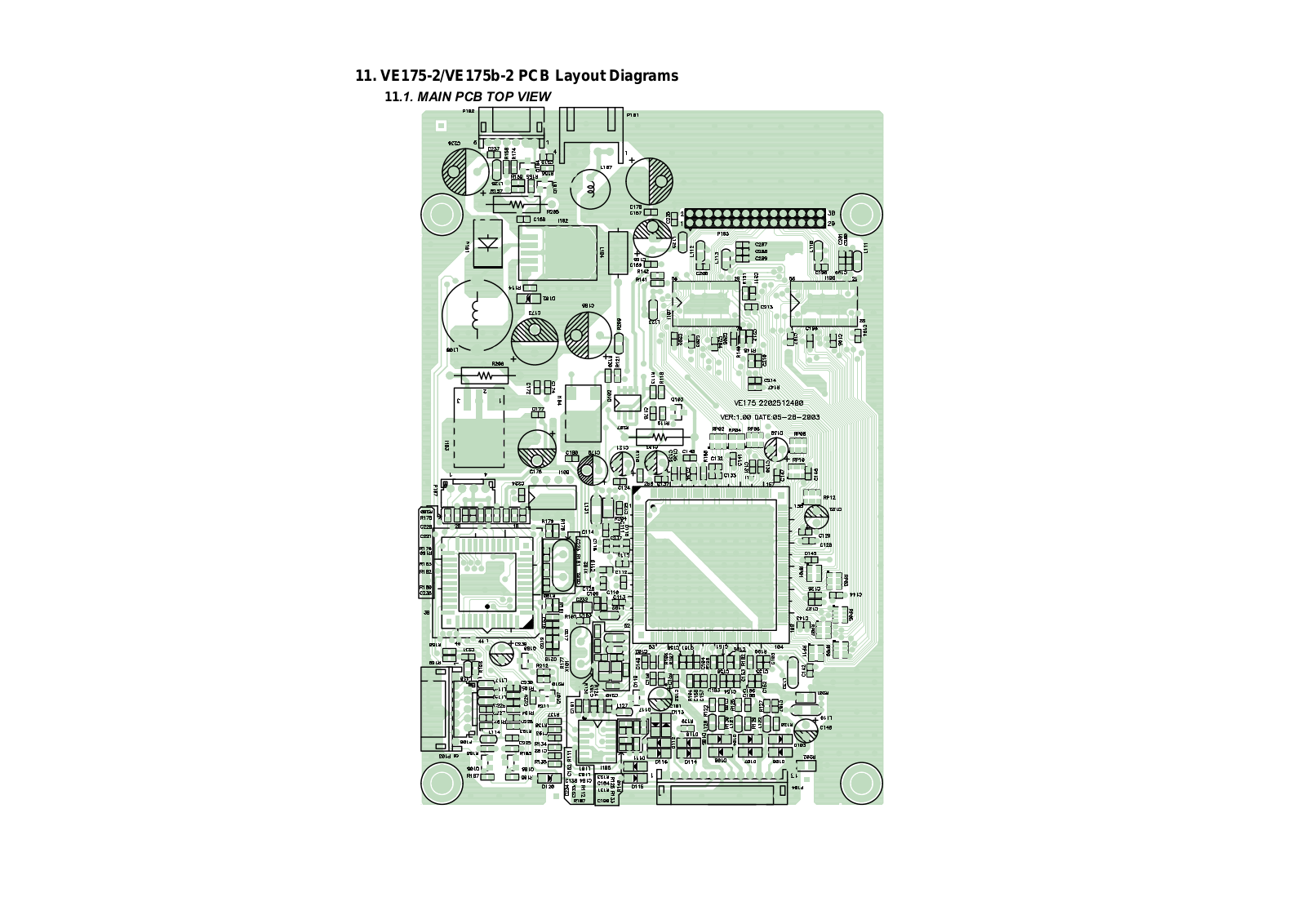 ViewSonic VE175-2, VE175b-2 PCB Layout Diagrams