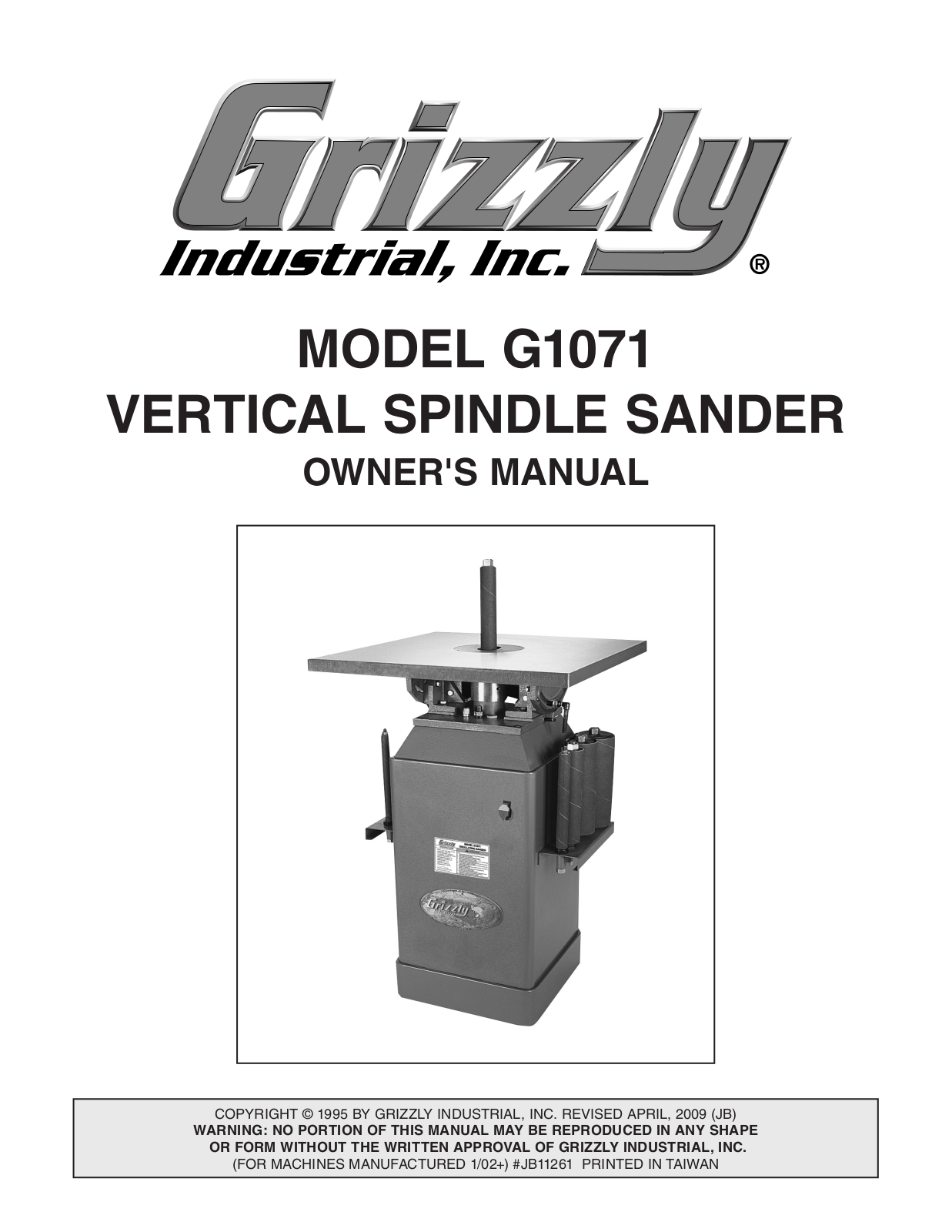 Grizzly G1071 User Manual