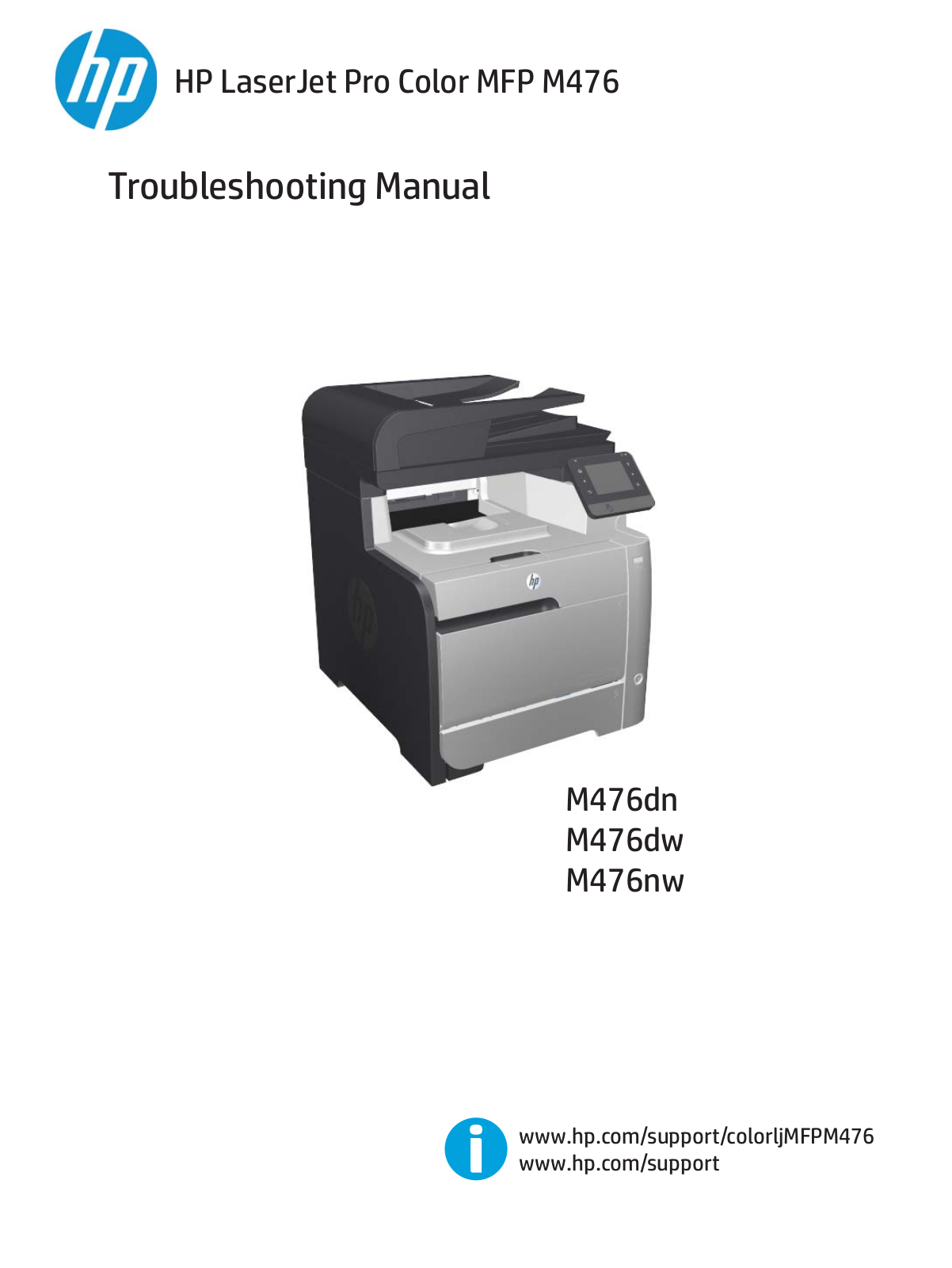 HP LaserJet Pro Color MFP M476 Repair Manual and Troubleshooting Manual