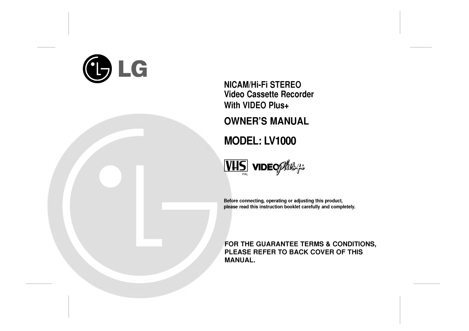 LG LV1000 User Manual