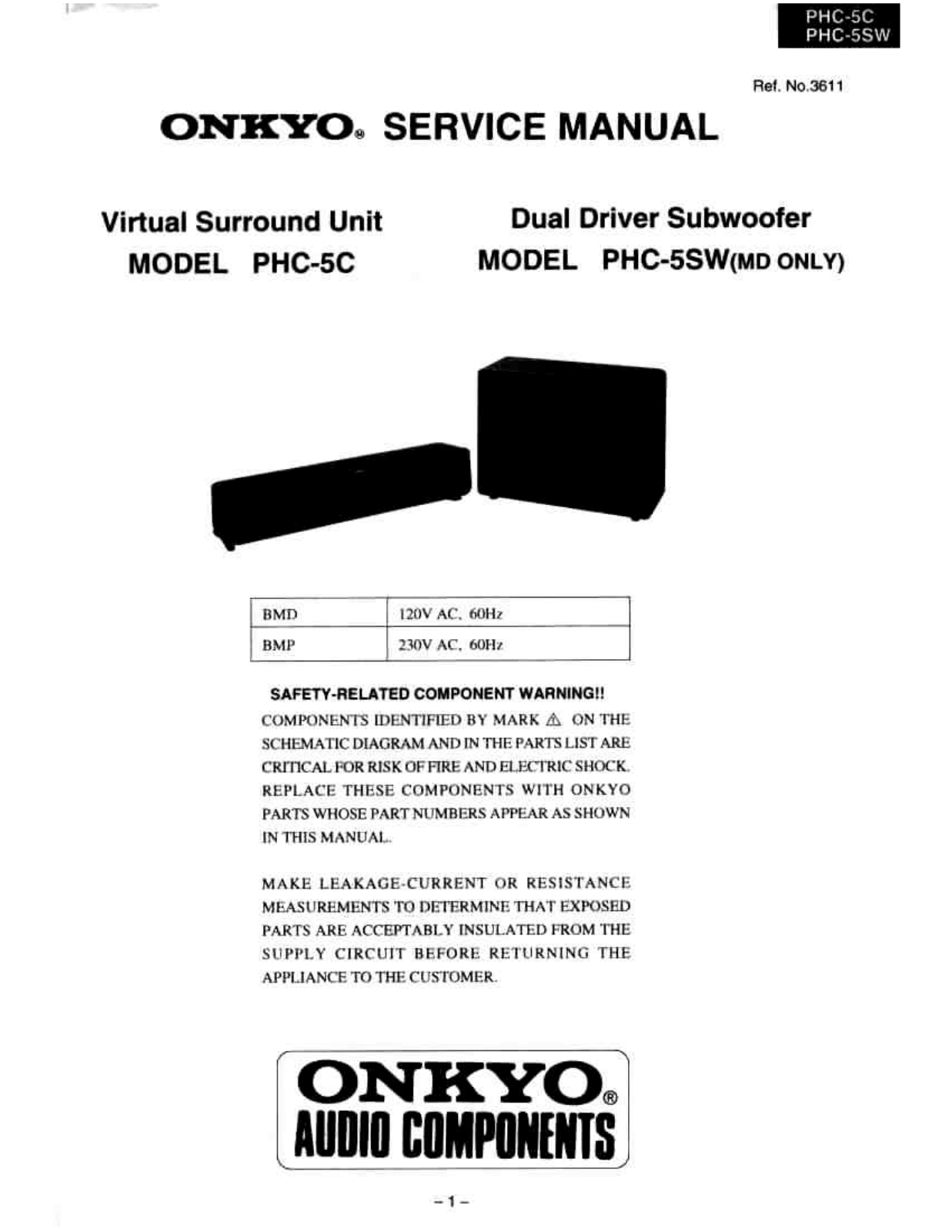 Onkyo PHC-5-CSW Service manual