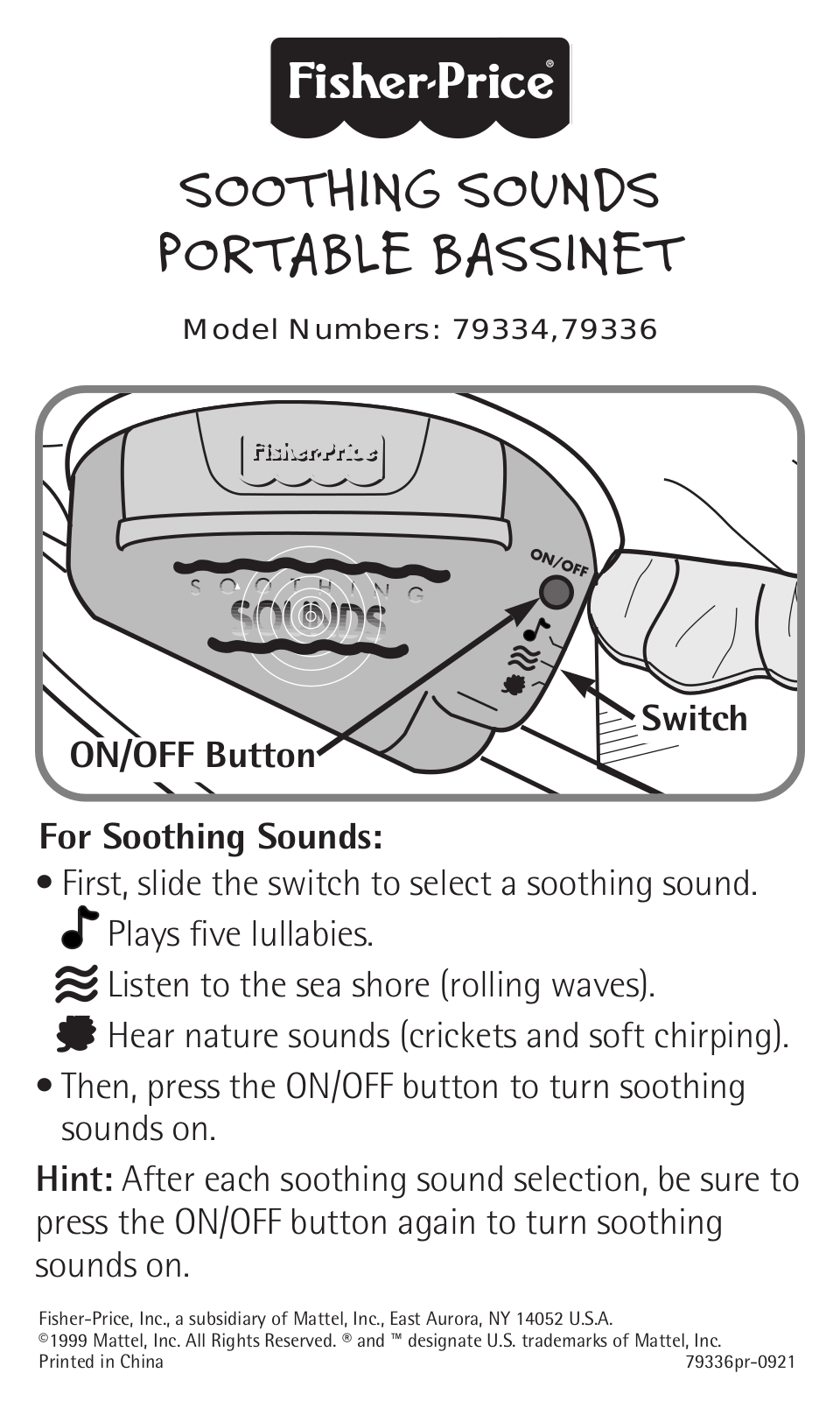 Fisher-Price 79336 Instruction Sheet