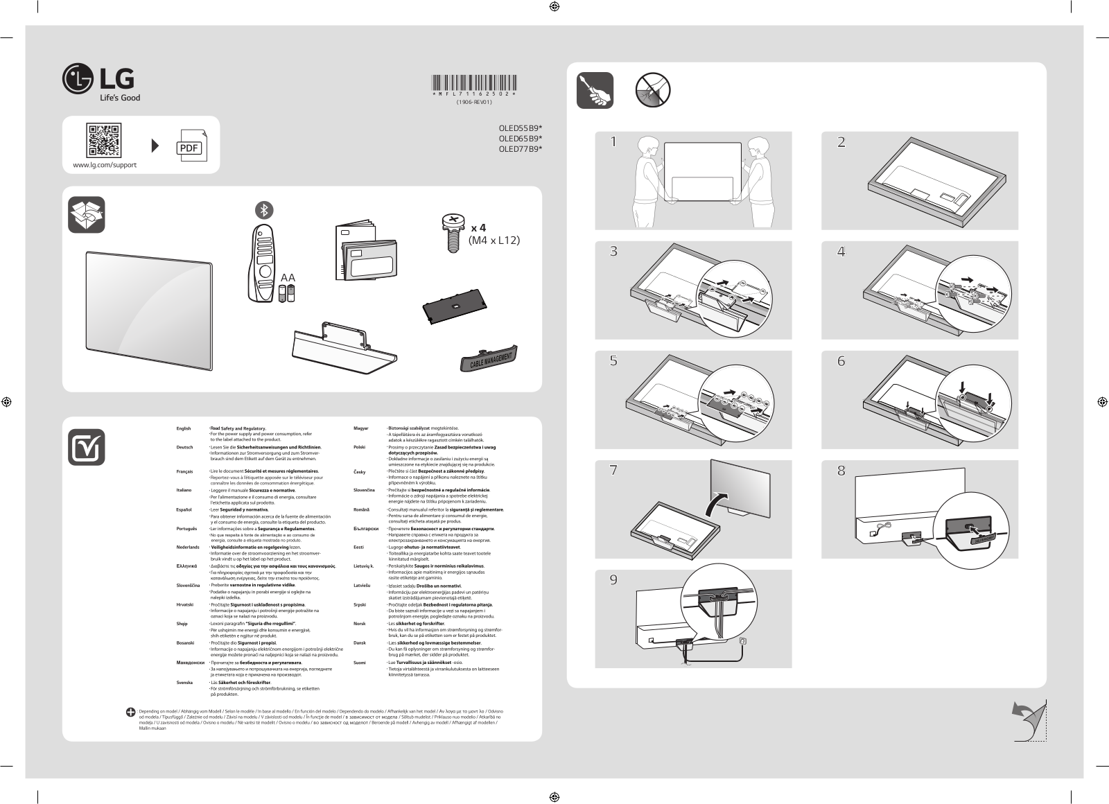 LG OLED65B9S User Manual