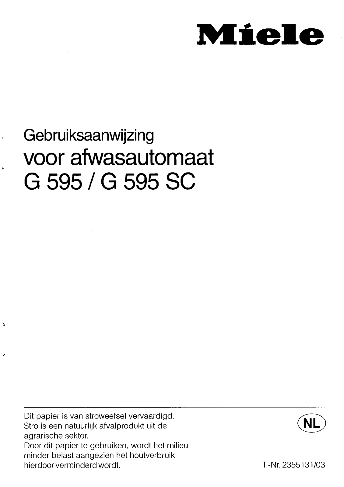 Miele G 595, G595 SC User manual