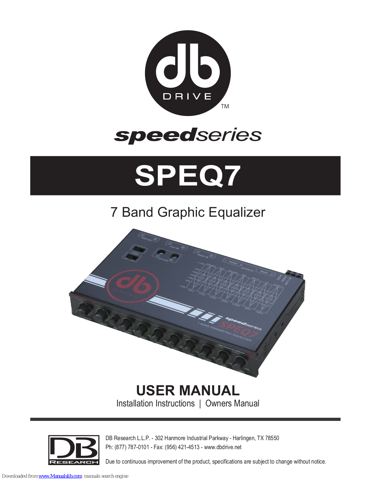 DB Drive SPEQ7 User Manual