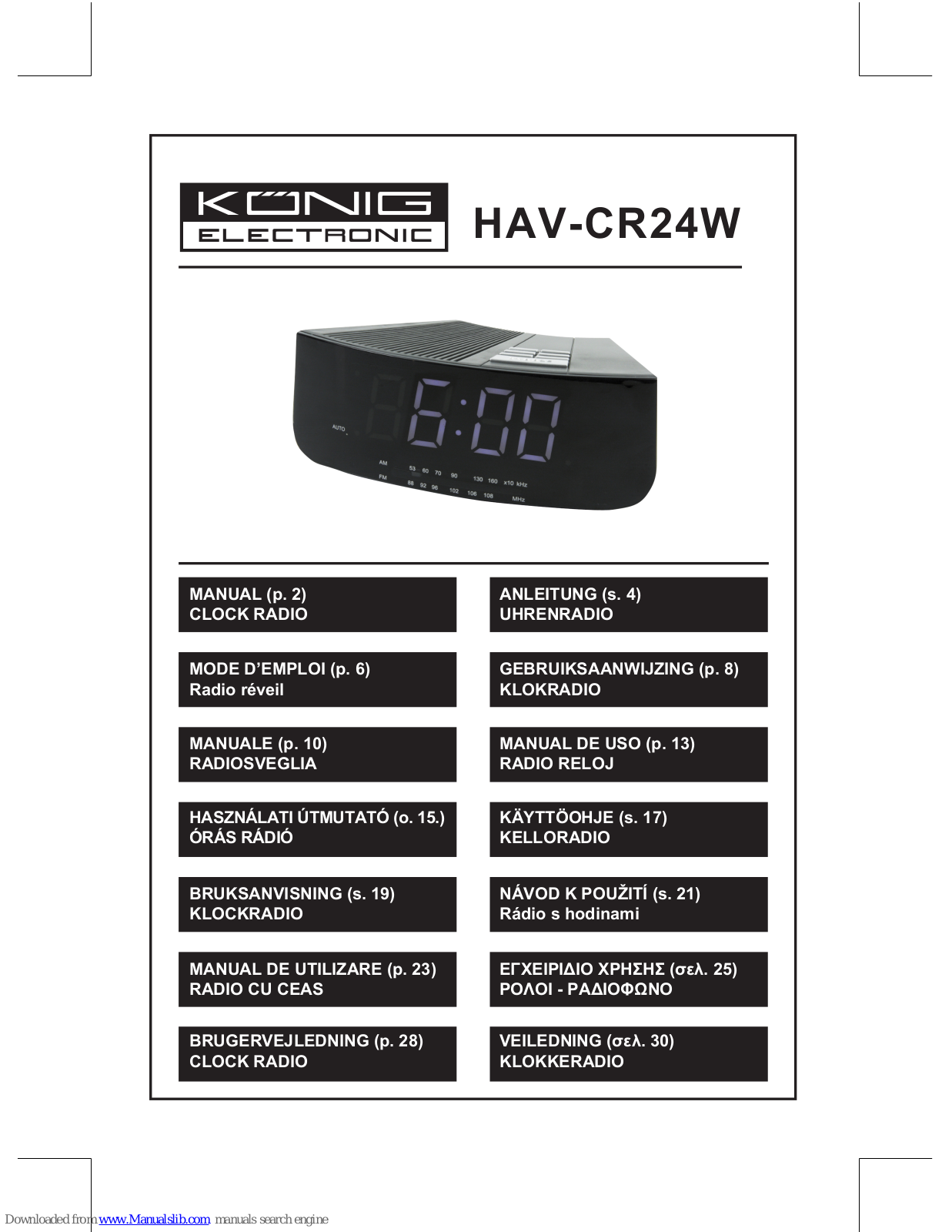 Konig HAV-CR24W, HAV-CR22, HAV-CR23 User Manual